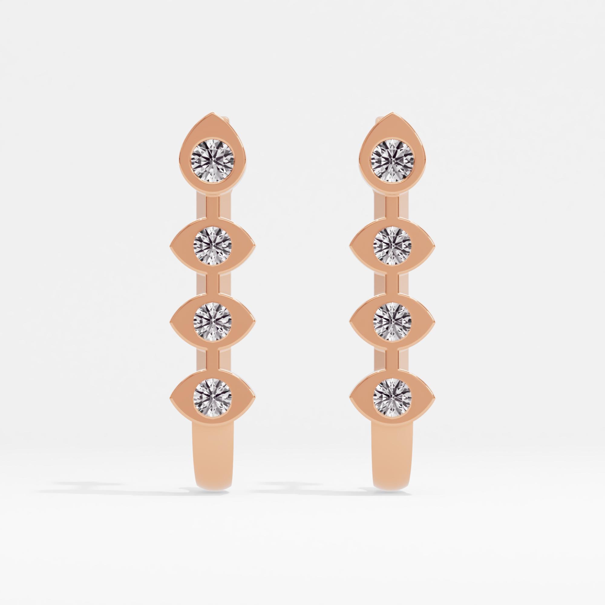 Leaf Huggies J Hoop Earrings