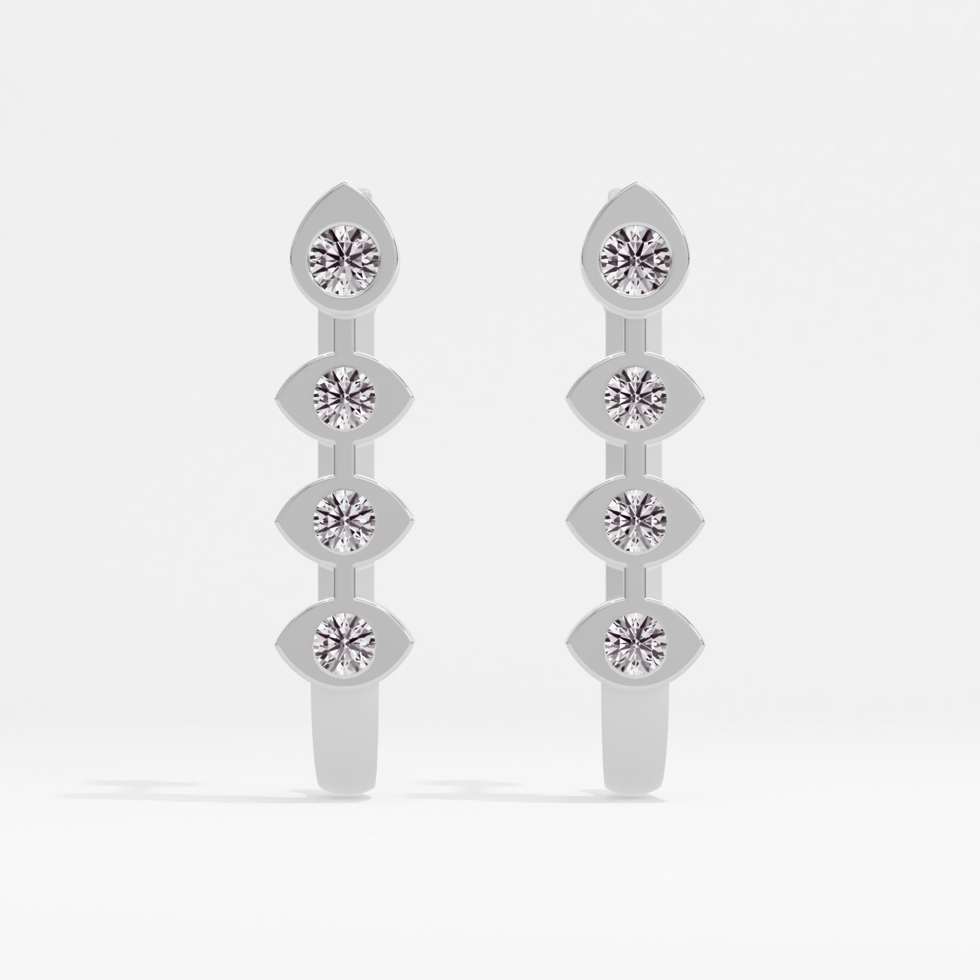 Leaf Huggies J Hoop Earrings