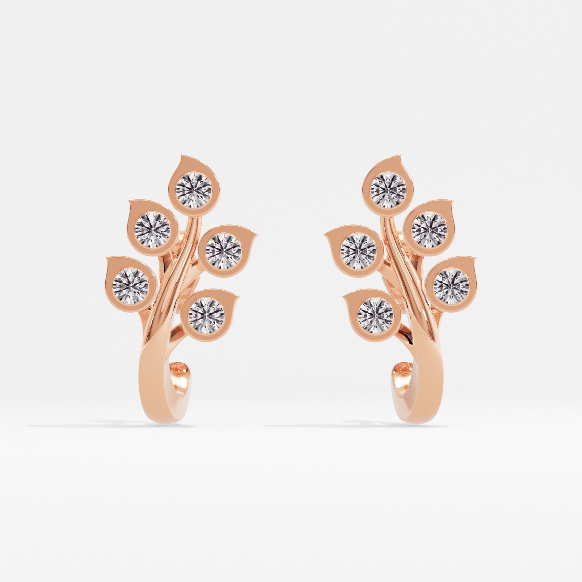Luminous Leafy J Hoop Earrings