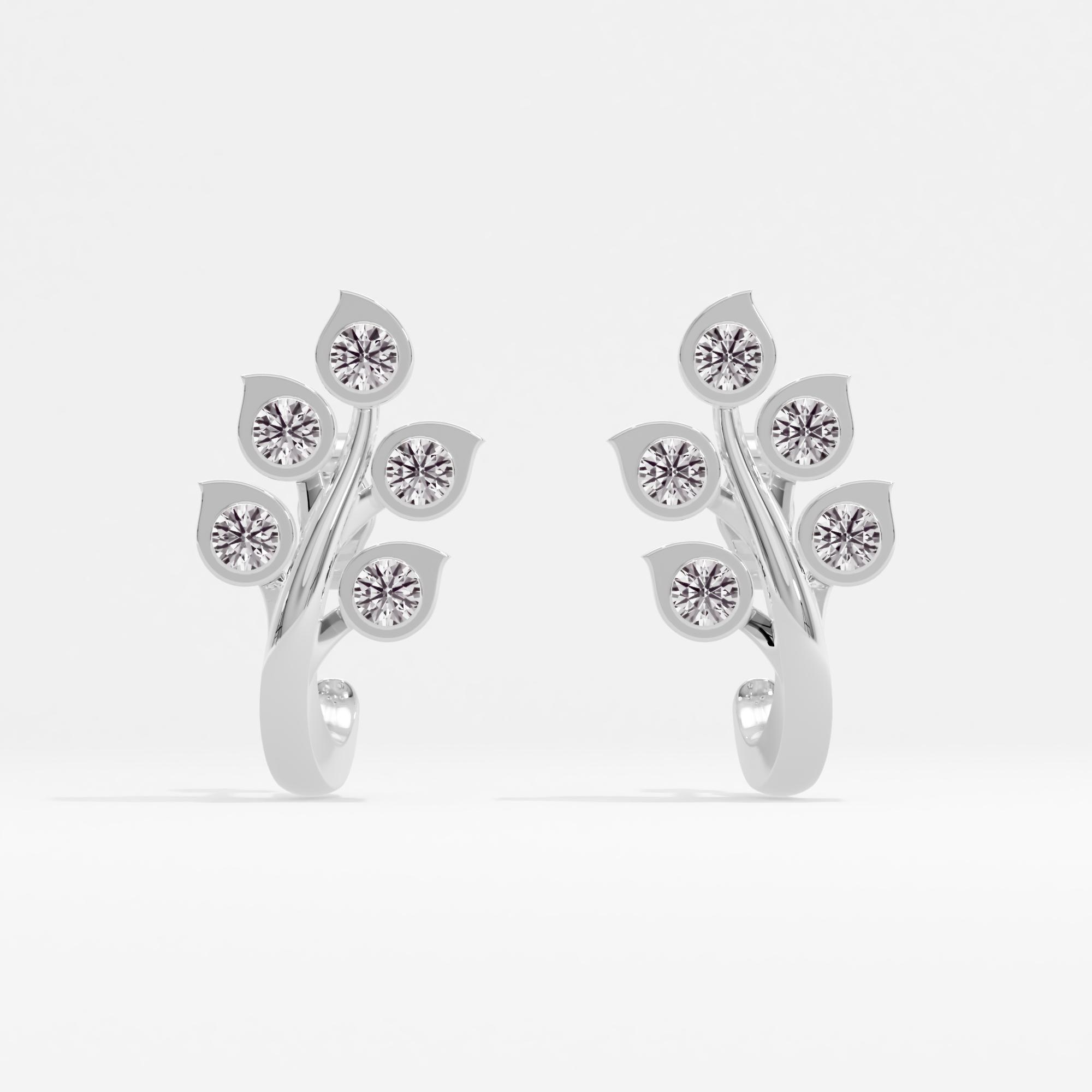 Luminous Leafy J Hoop Earrings