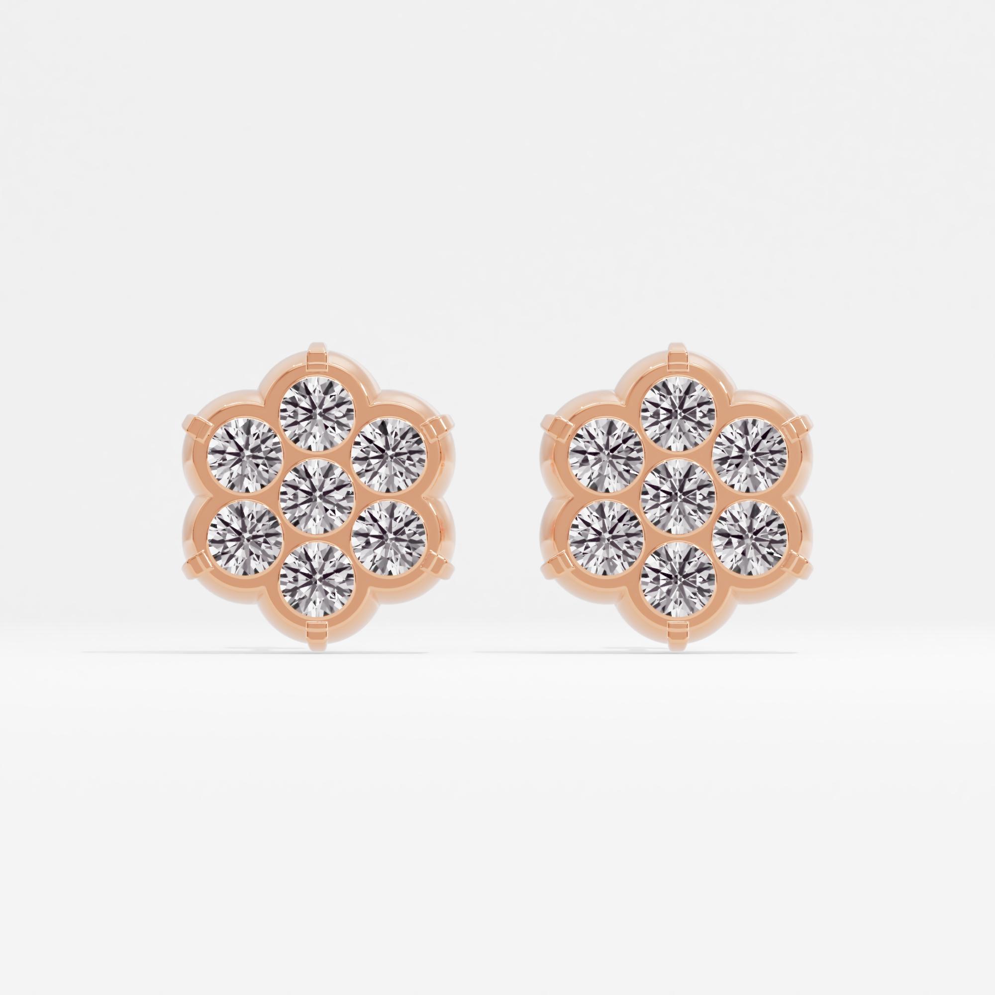 Starlit Beam 7 Stone Cluster Stud Earrings