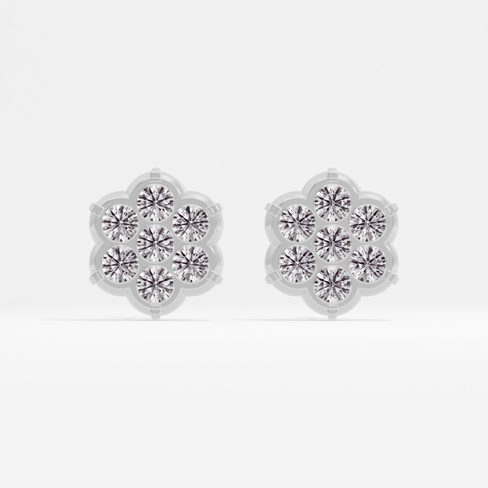 Starlit Beam 7 Stone Cluster Stud Earrings