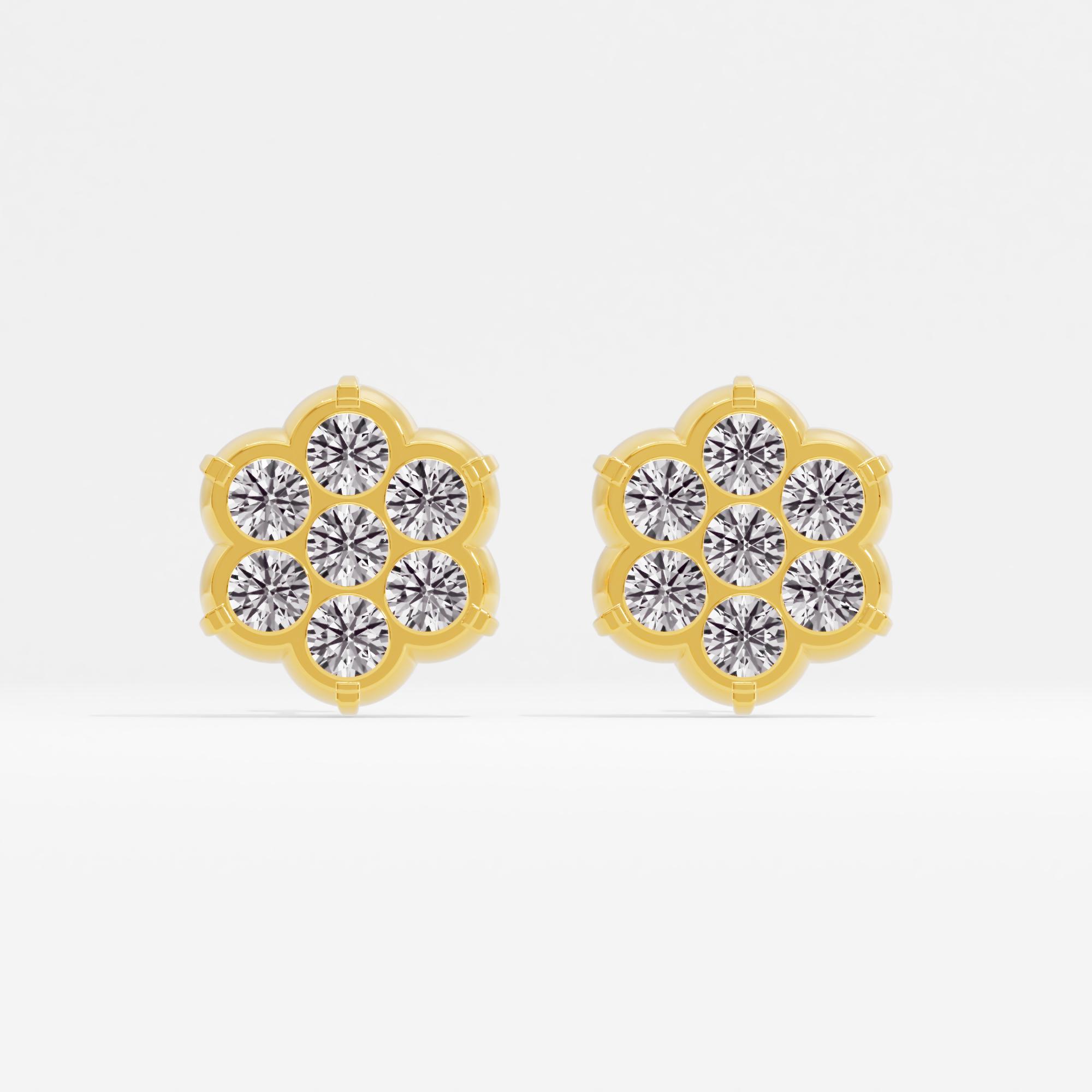 Starlit Beam 7 Stone Cluster Stud Earrings