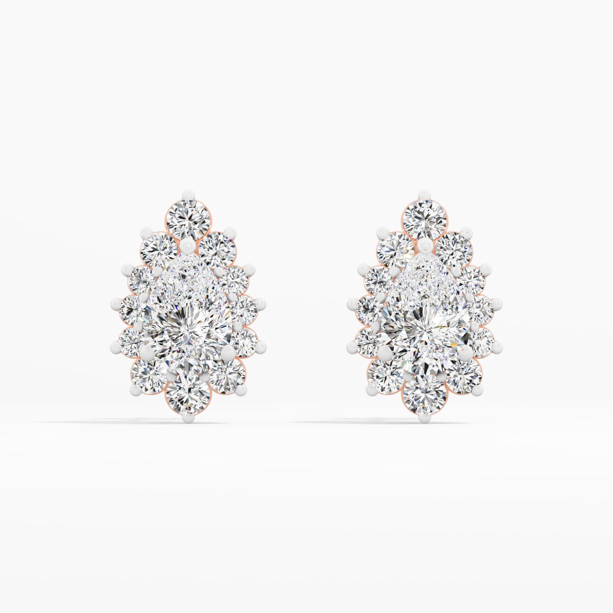 Marysol Star Sunburst Halo Stud Earrings