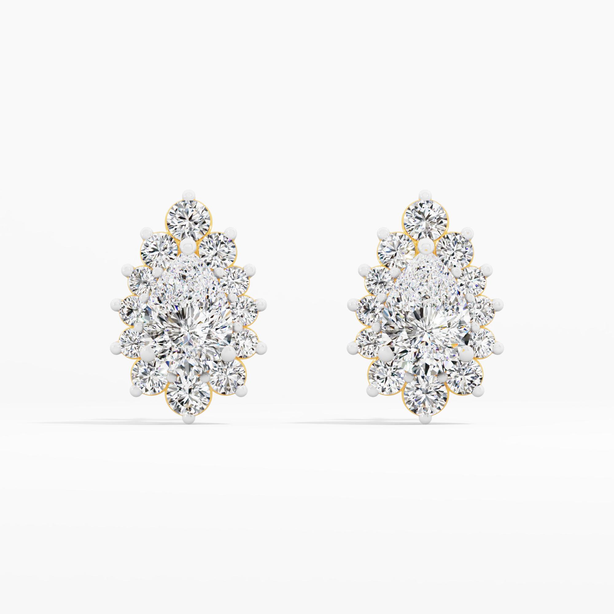 Marysol Star Sunburst Halo Stud Earrings