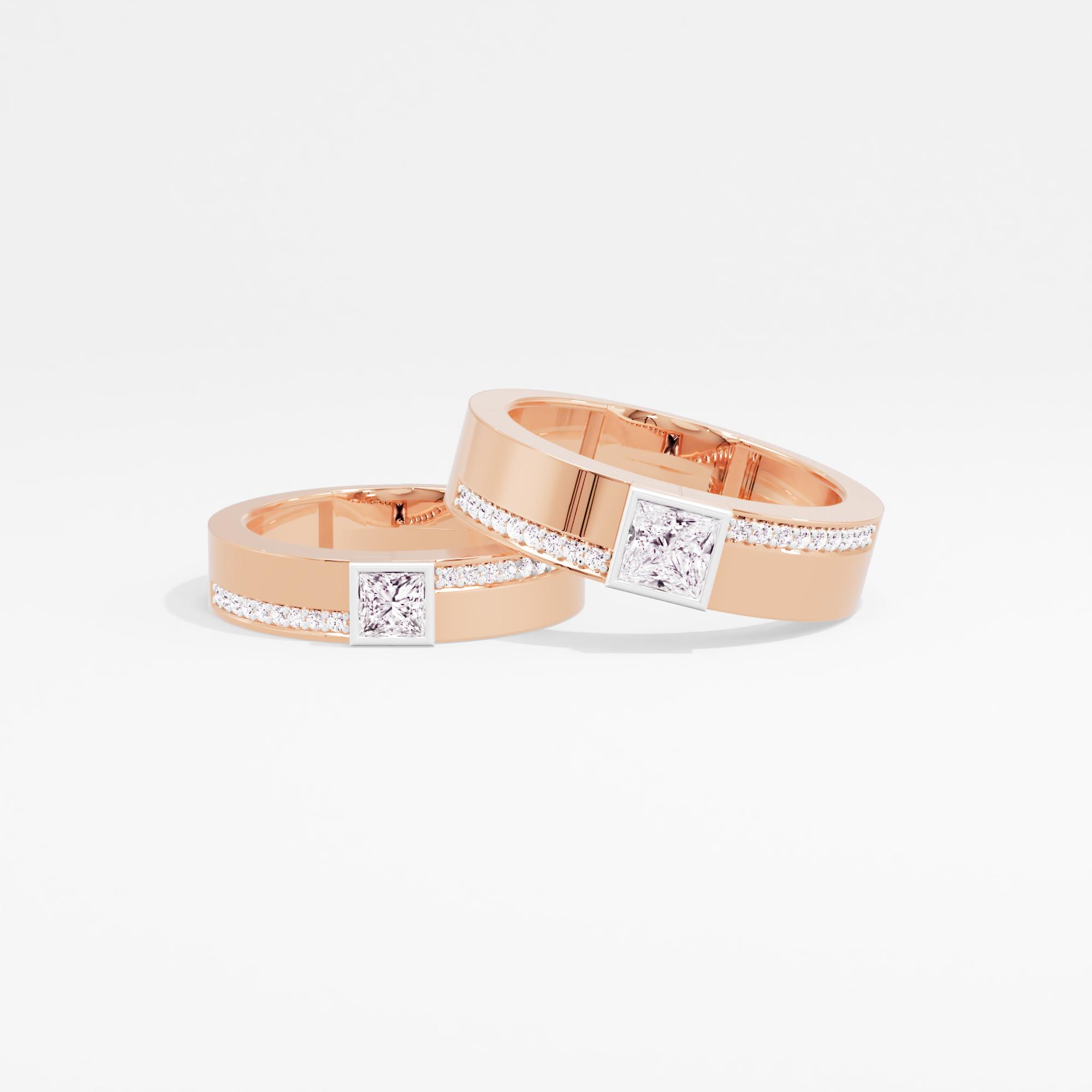 Love United Solitaire Couple Band Rings
