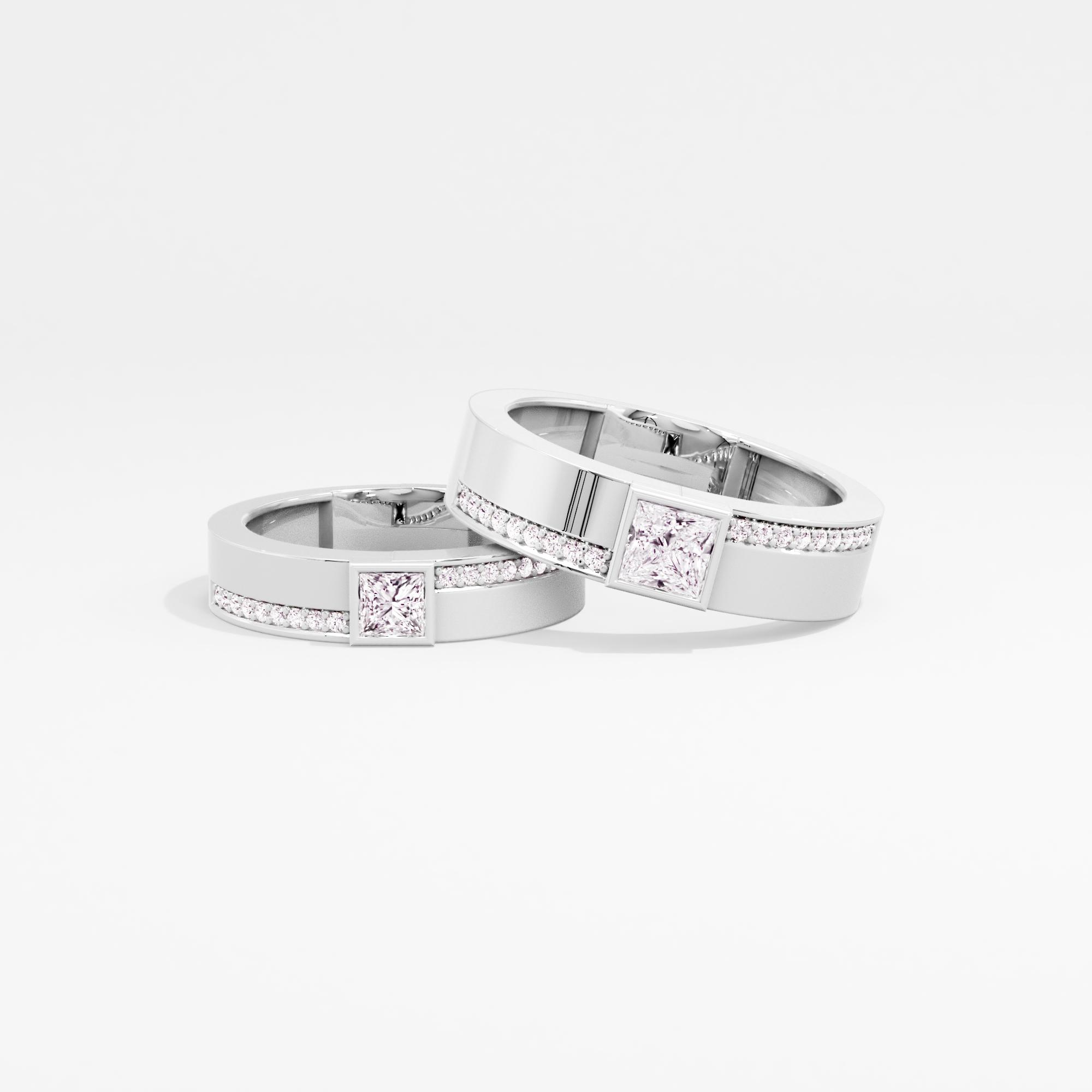 Love United Solitaire Couple Band Rings