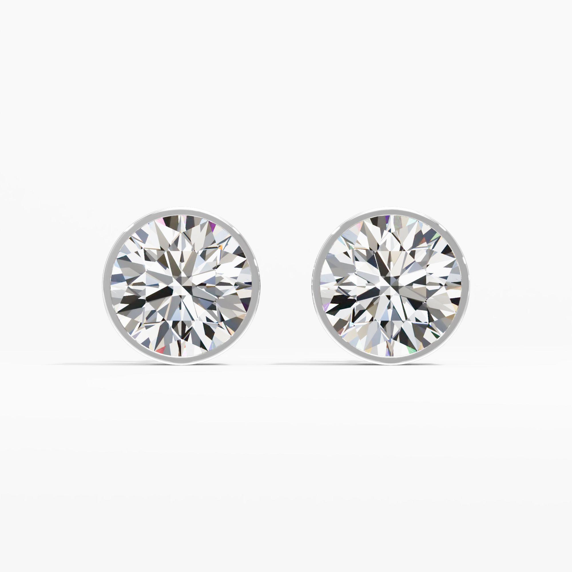 Clara Kiss Solitaire Stud Thin Bezel Set Earring