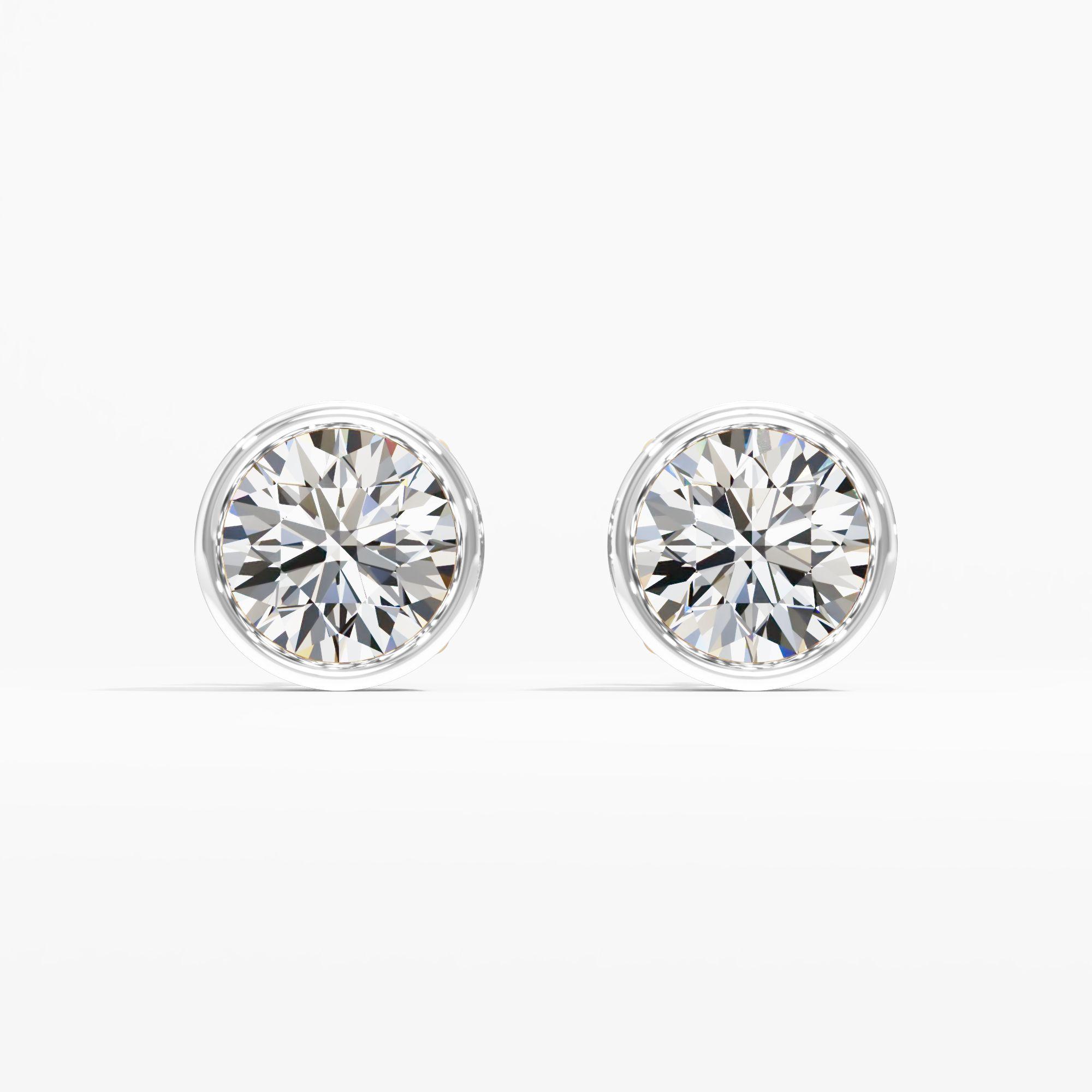 Rose Vale Solitaire Stud Bezel Set Earring
