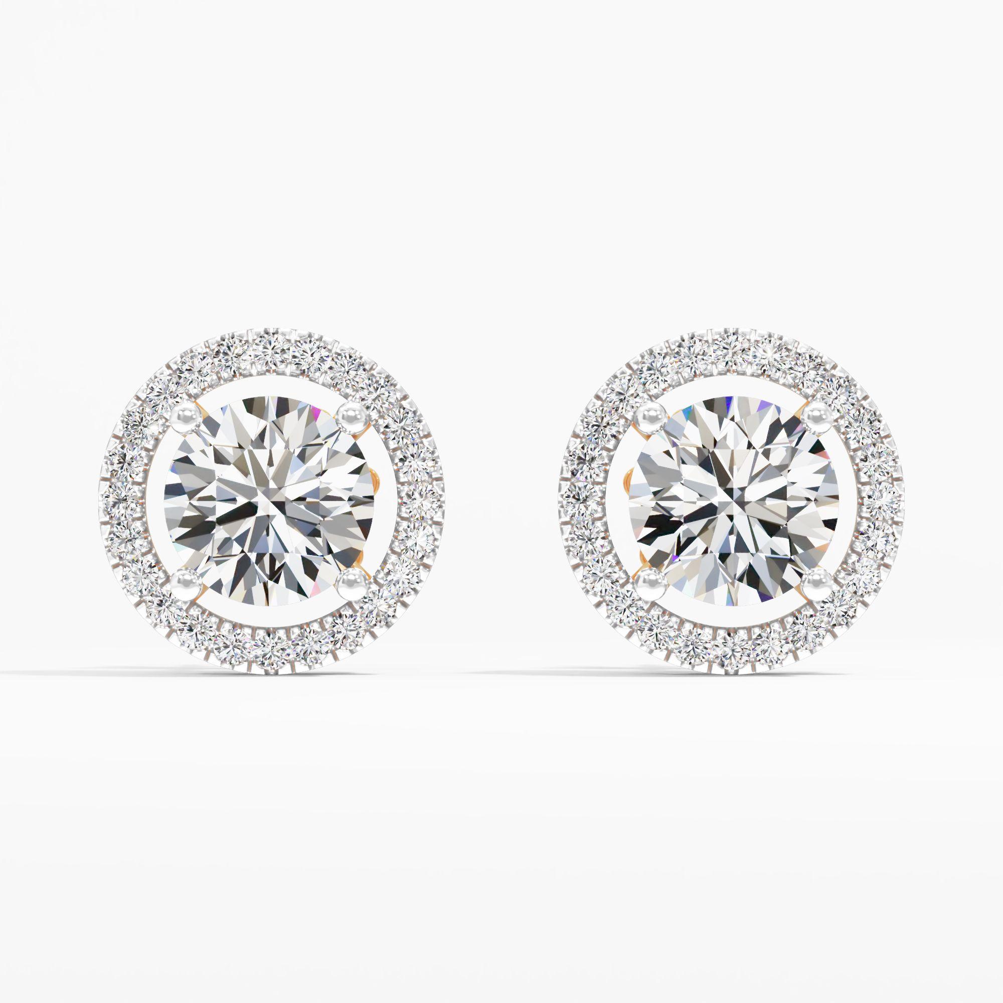 Sienna Dawn Solitaire Detachable Halo Stud Earring