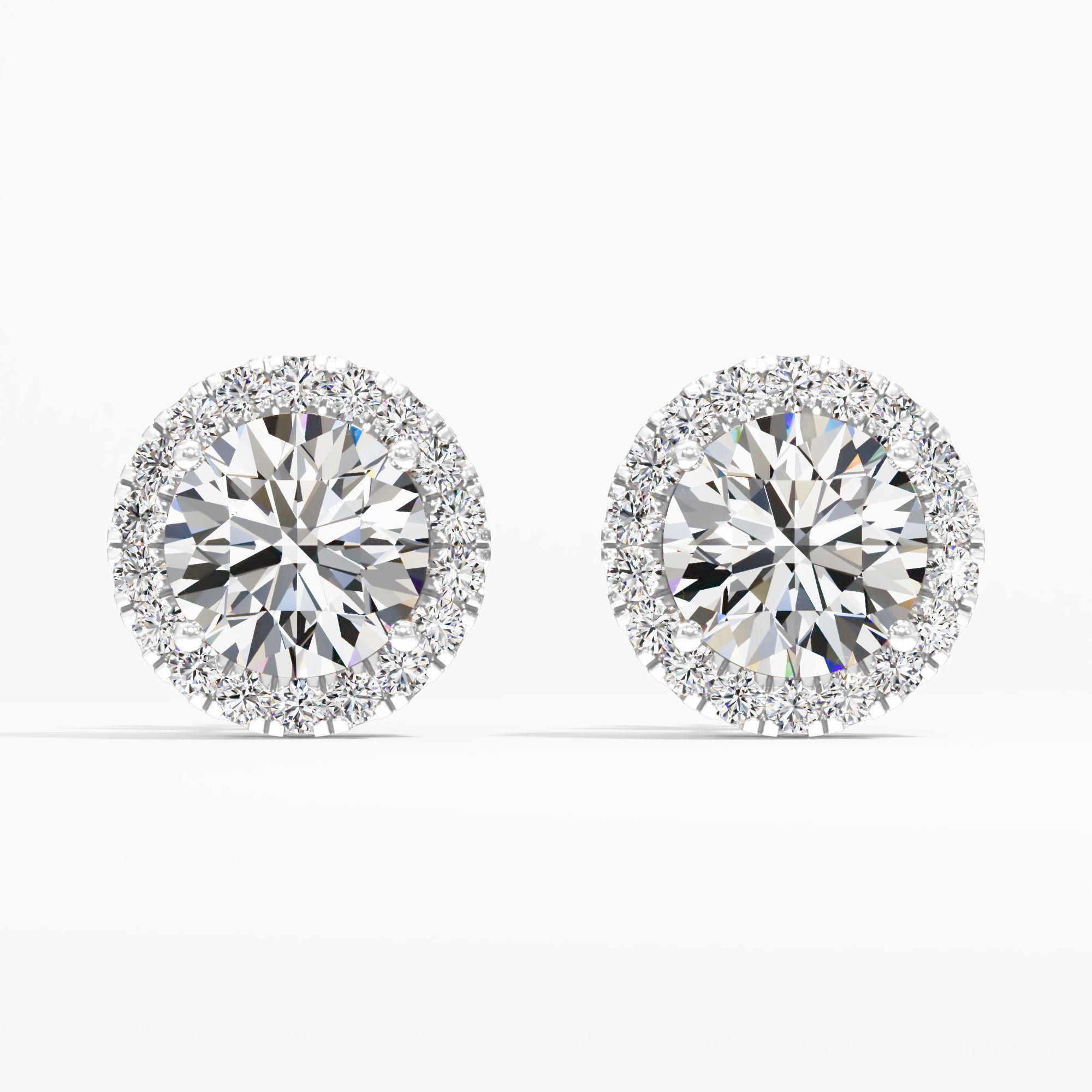 Bella Charm Solitaire Stud Halo Earring