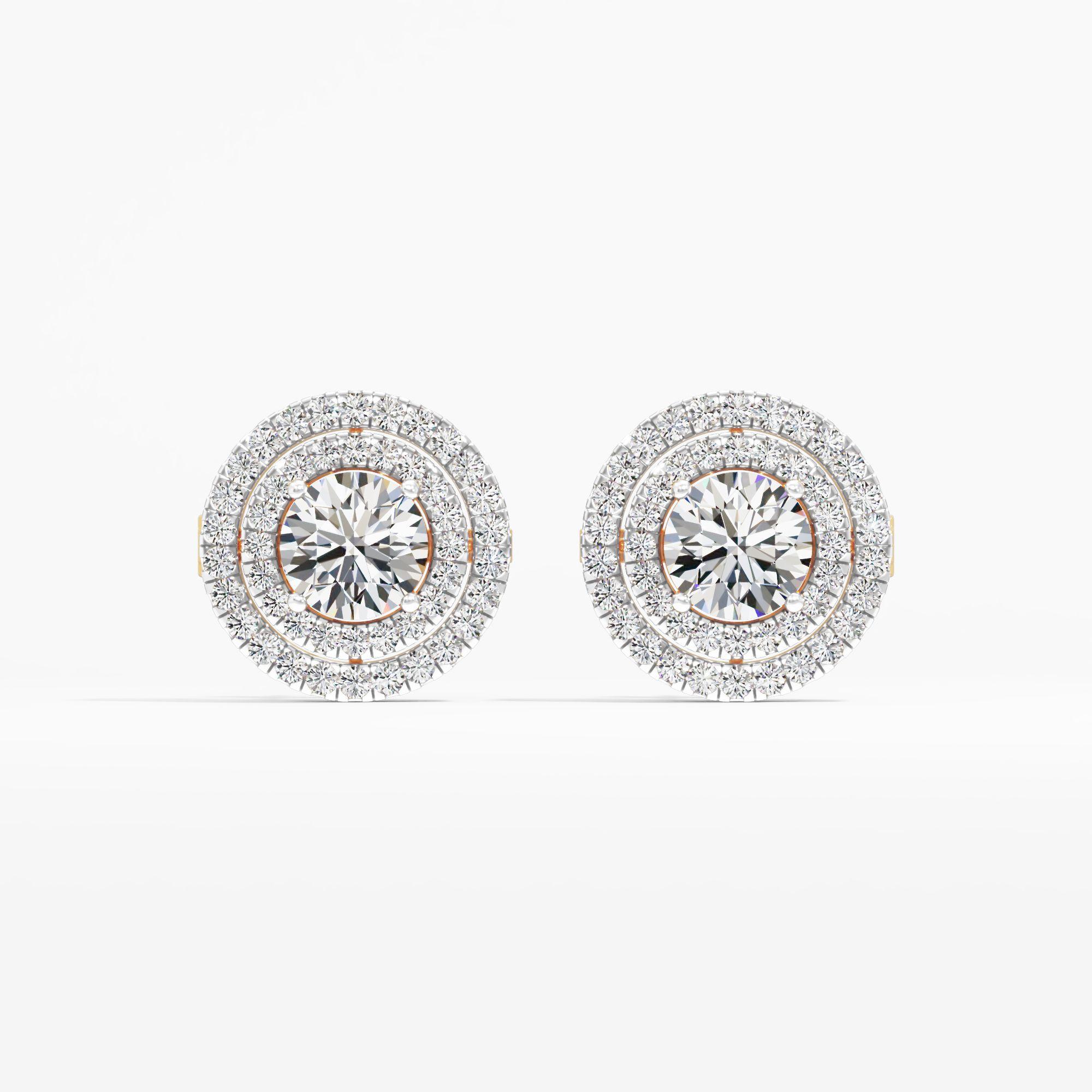 Cleo Beam Double Halo Stud Earring