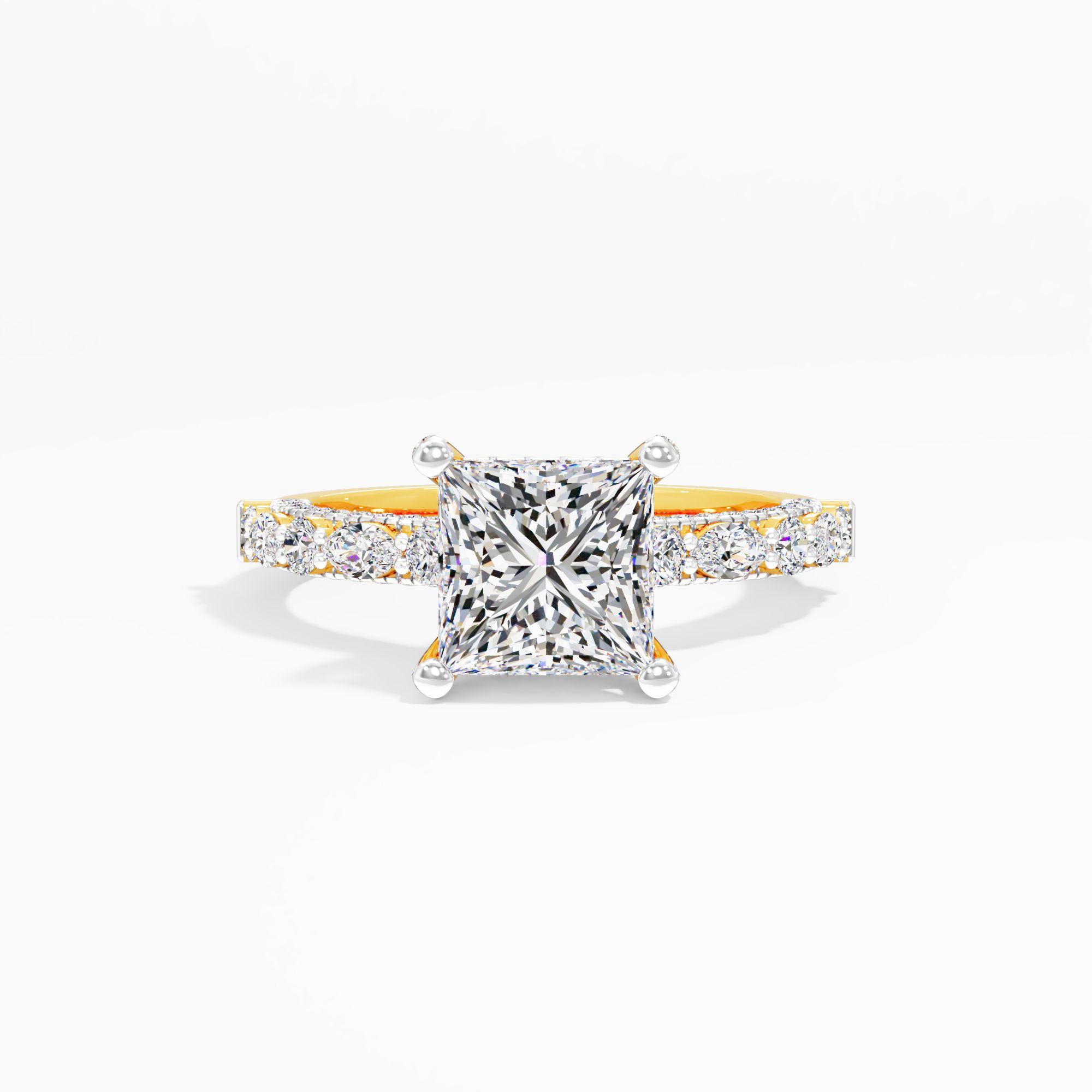 Petal Glint Solitaire Engagement Ring