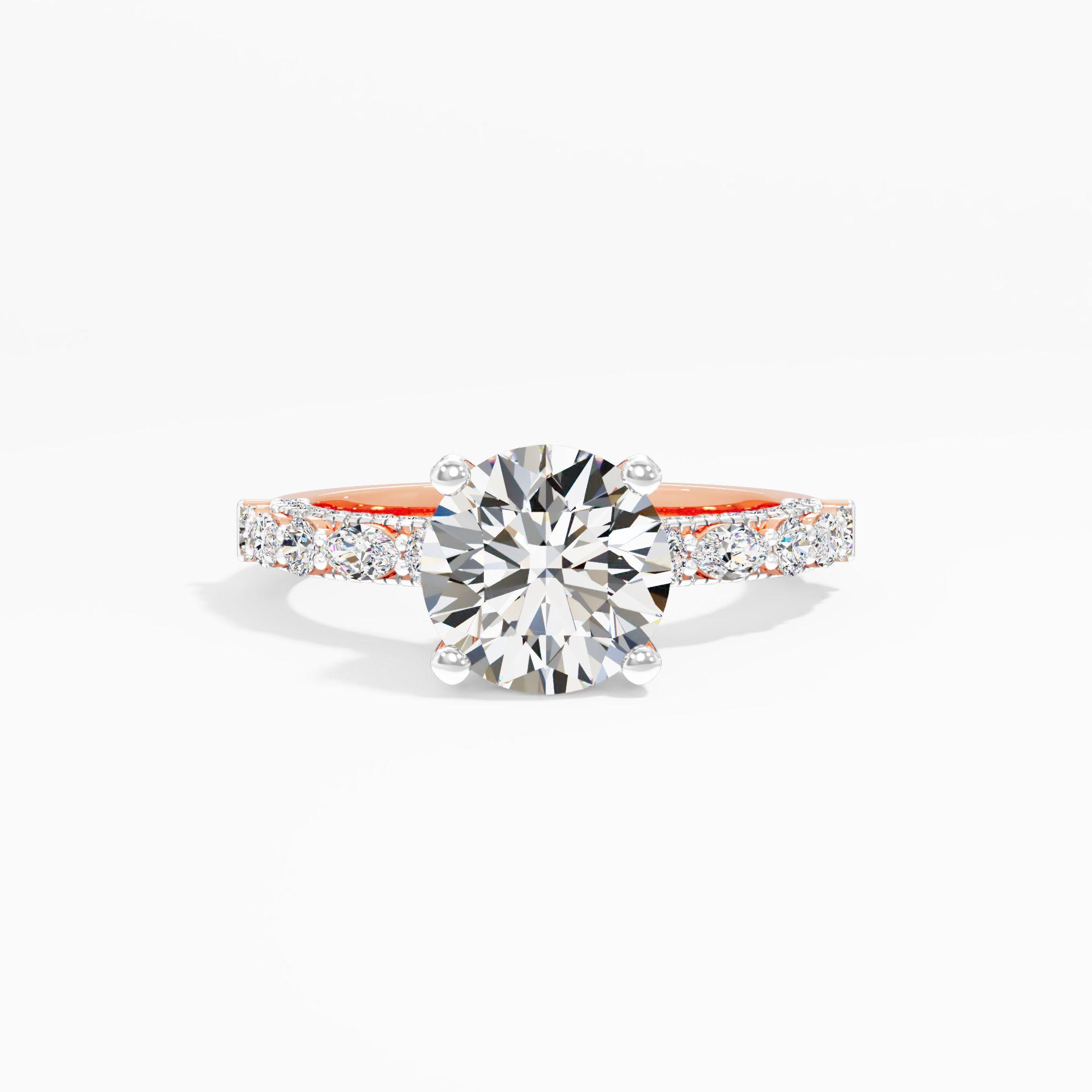 Petal Glint Solitaire Engagement Ring