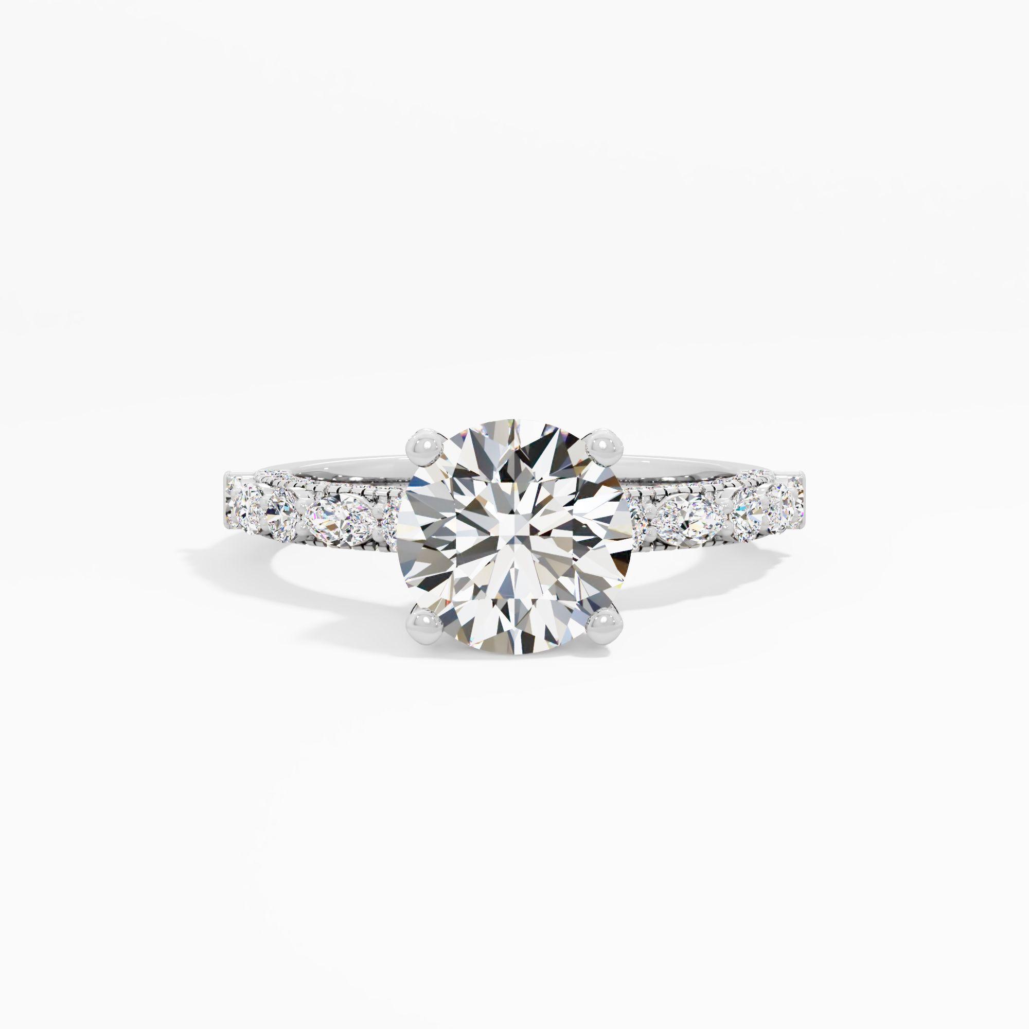 Petal Glint Solitaire Engagement Ring