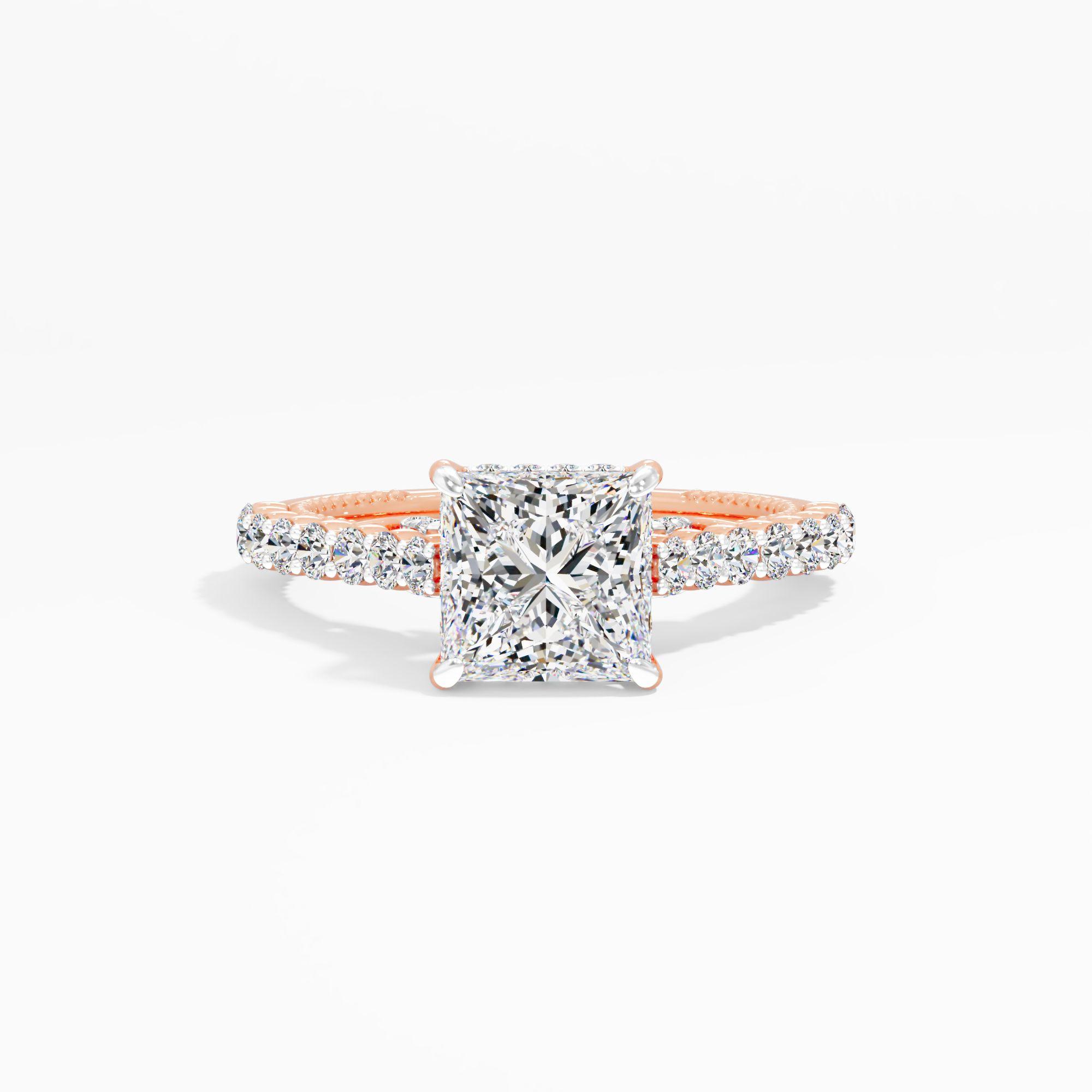 Blush Halo Solitaire Engagement Ring