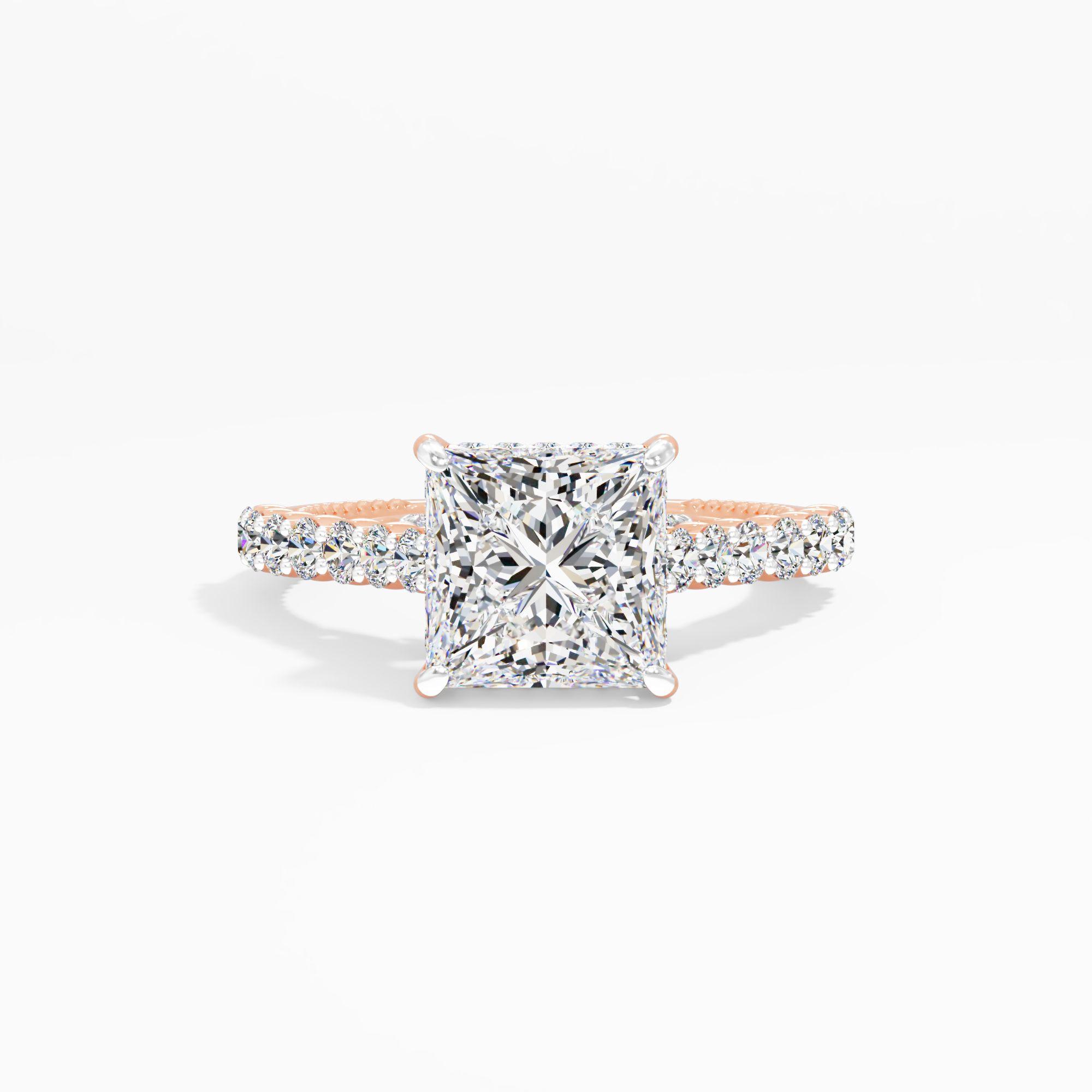 Blush Halo Solitaire Engagement Ring