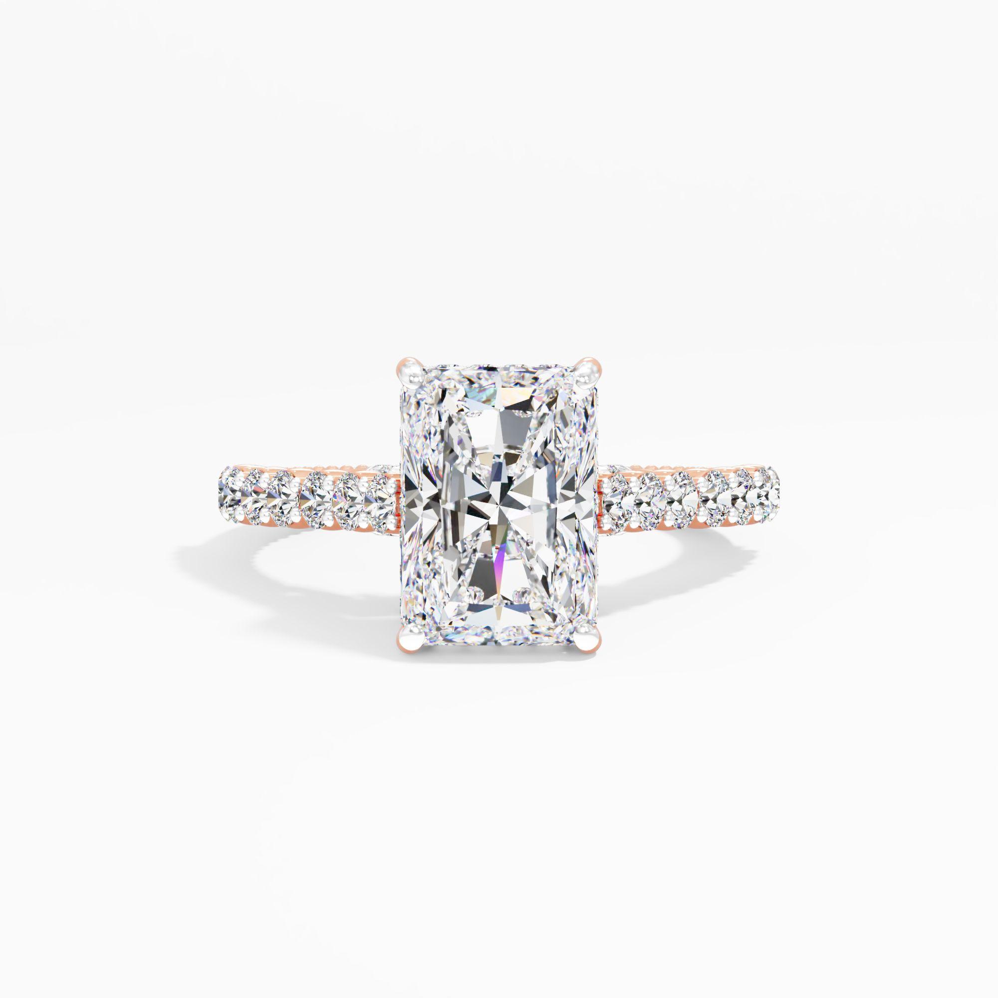 Blush Halo Solitaire Engagement Ring