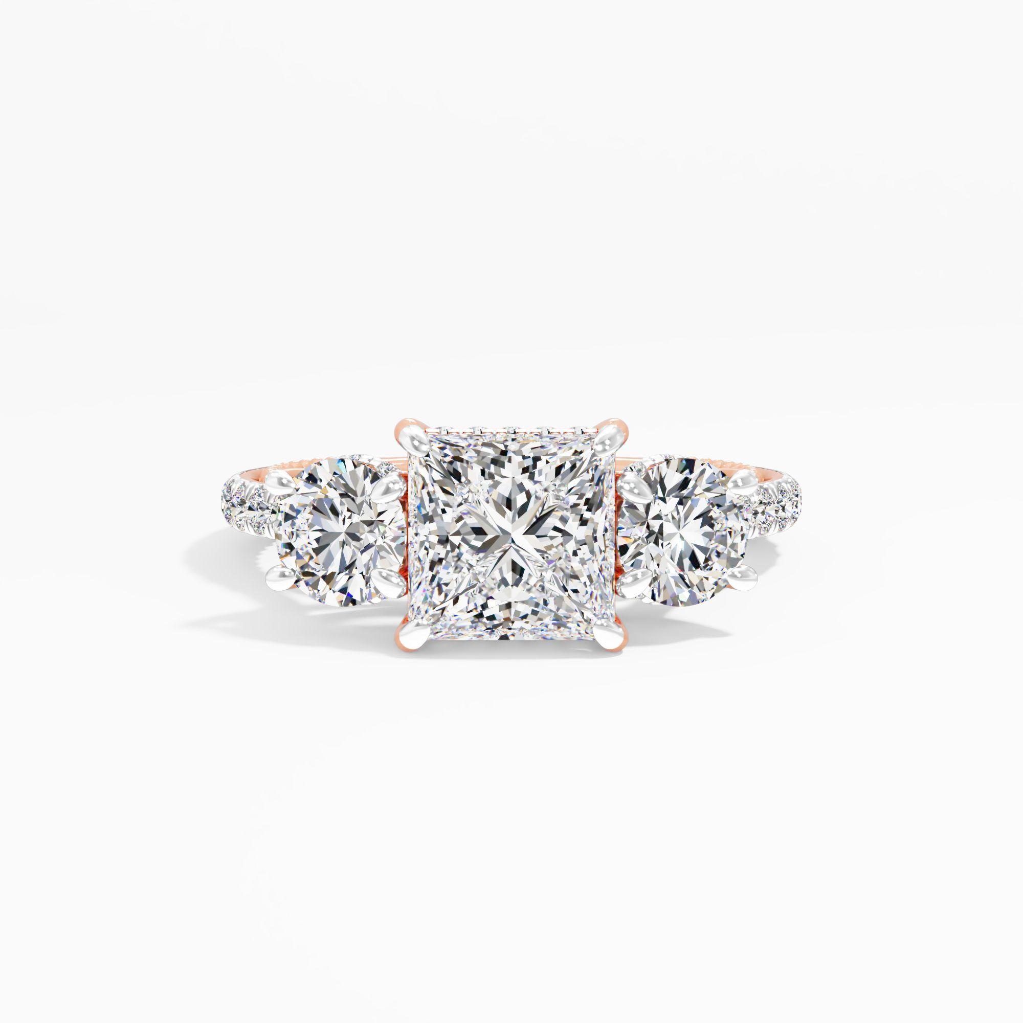 Moondrop Kiss 3 Stone Engagement Ring