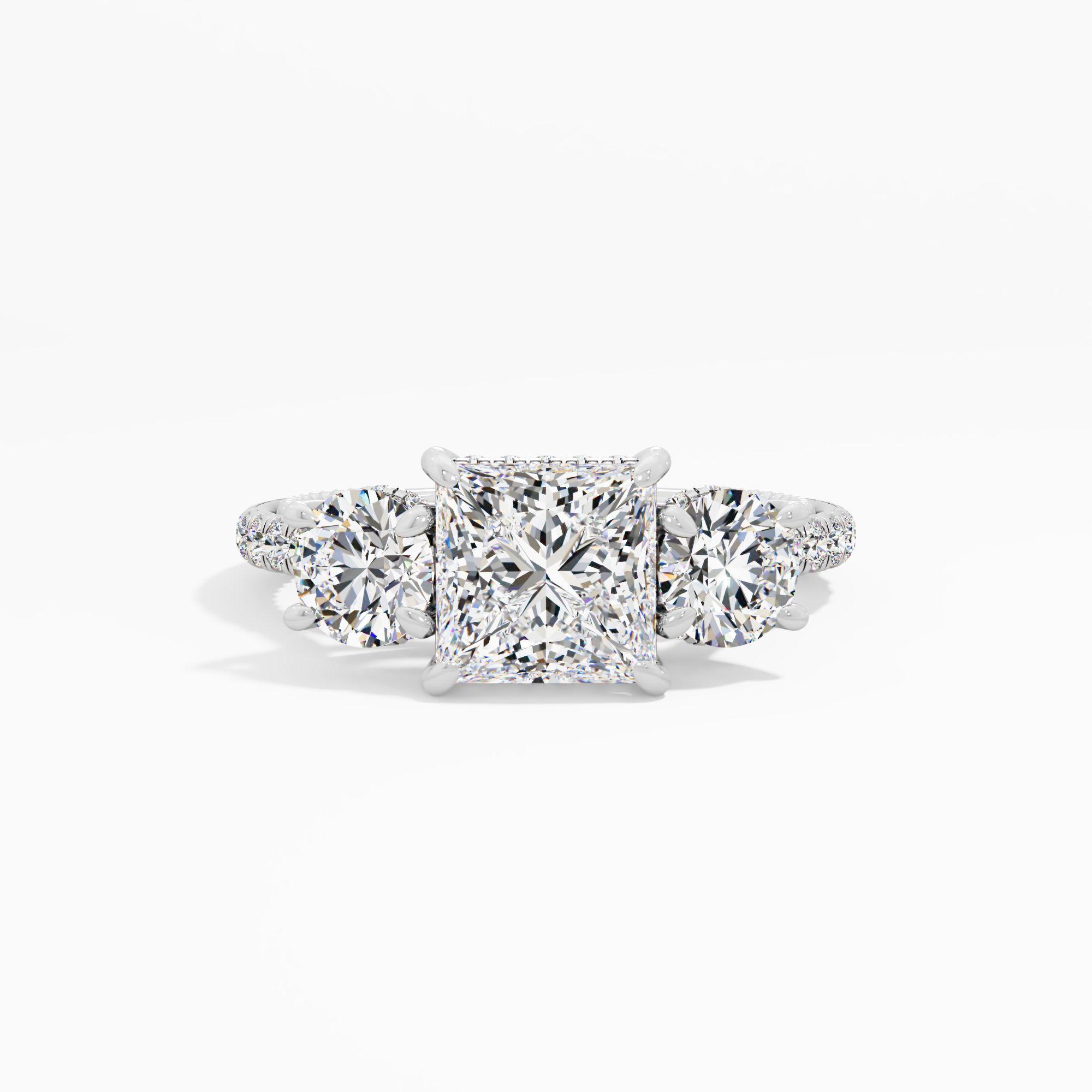 Moondrop Kiss 3 Stone Engagement Ring