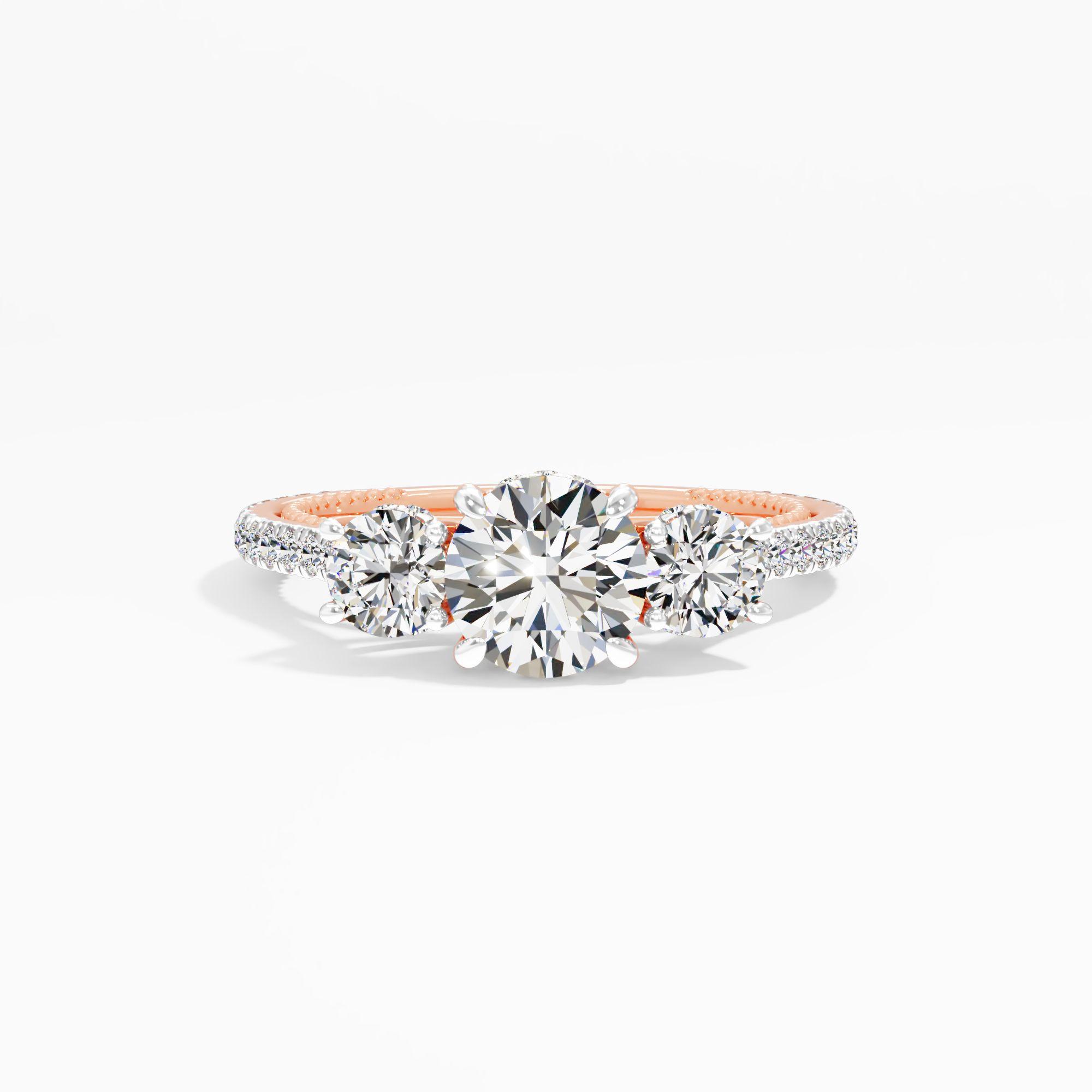 Moondrop Kiss 3 Stone Engagement Ring