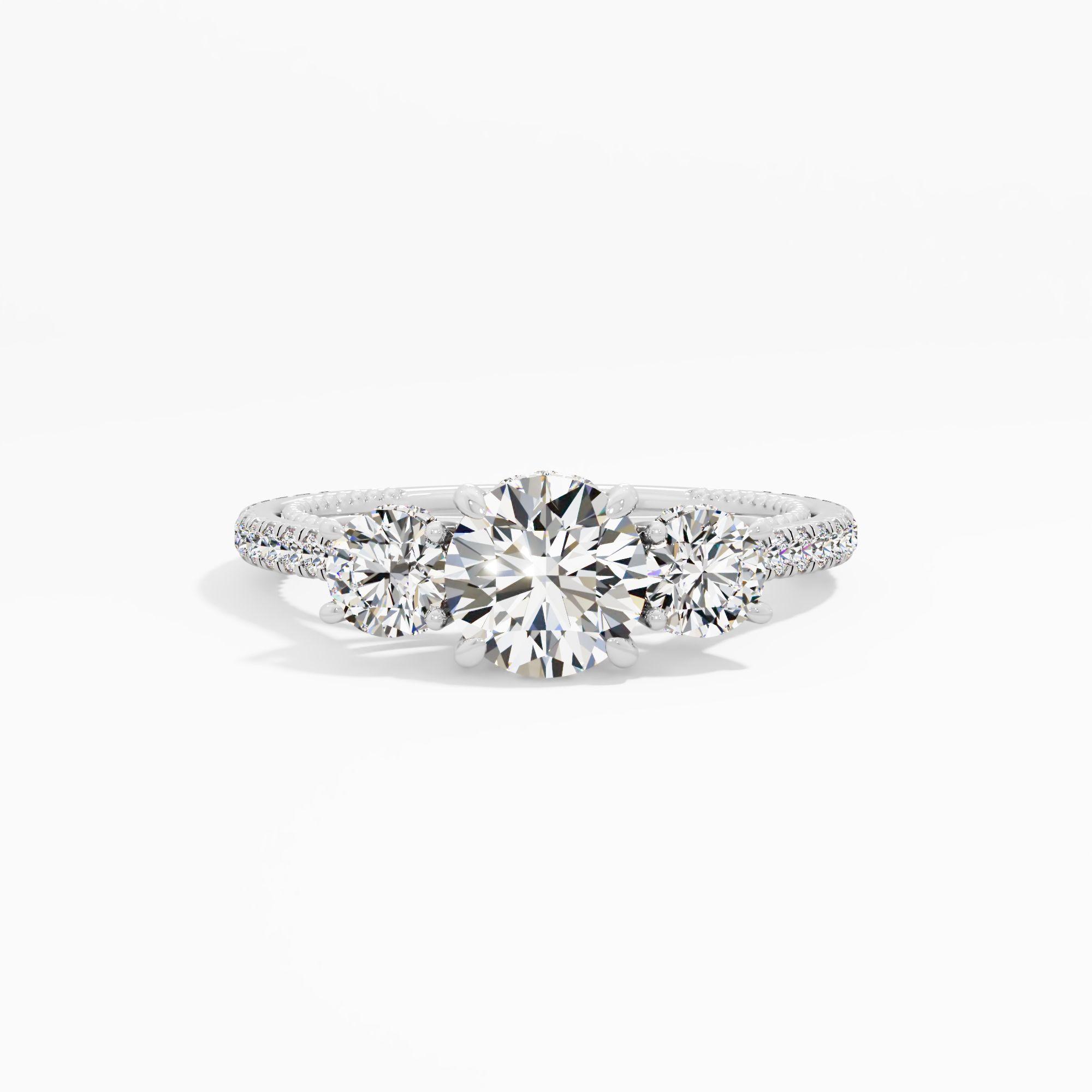 Moondrop Kiss 3 Stone Engagement Ring