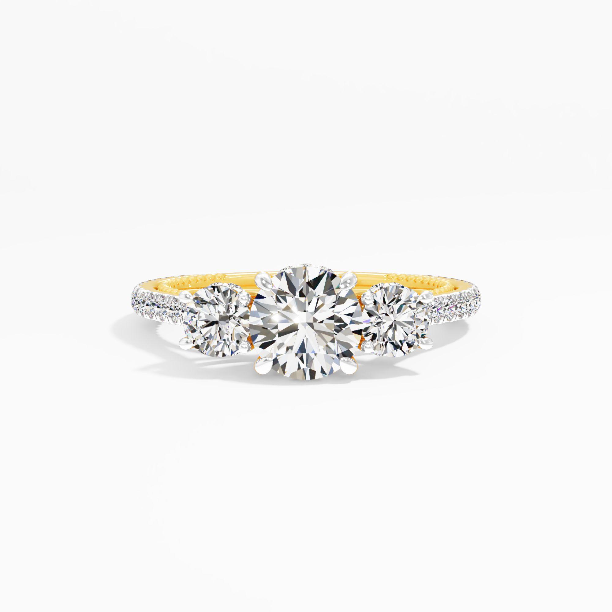 Moondrop Kiss 3 Stone Engagement Ring