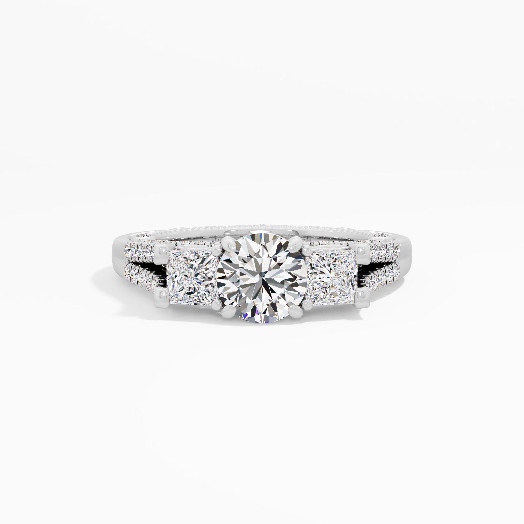 Lush Drape 3 Stone Engagement Ring