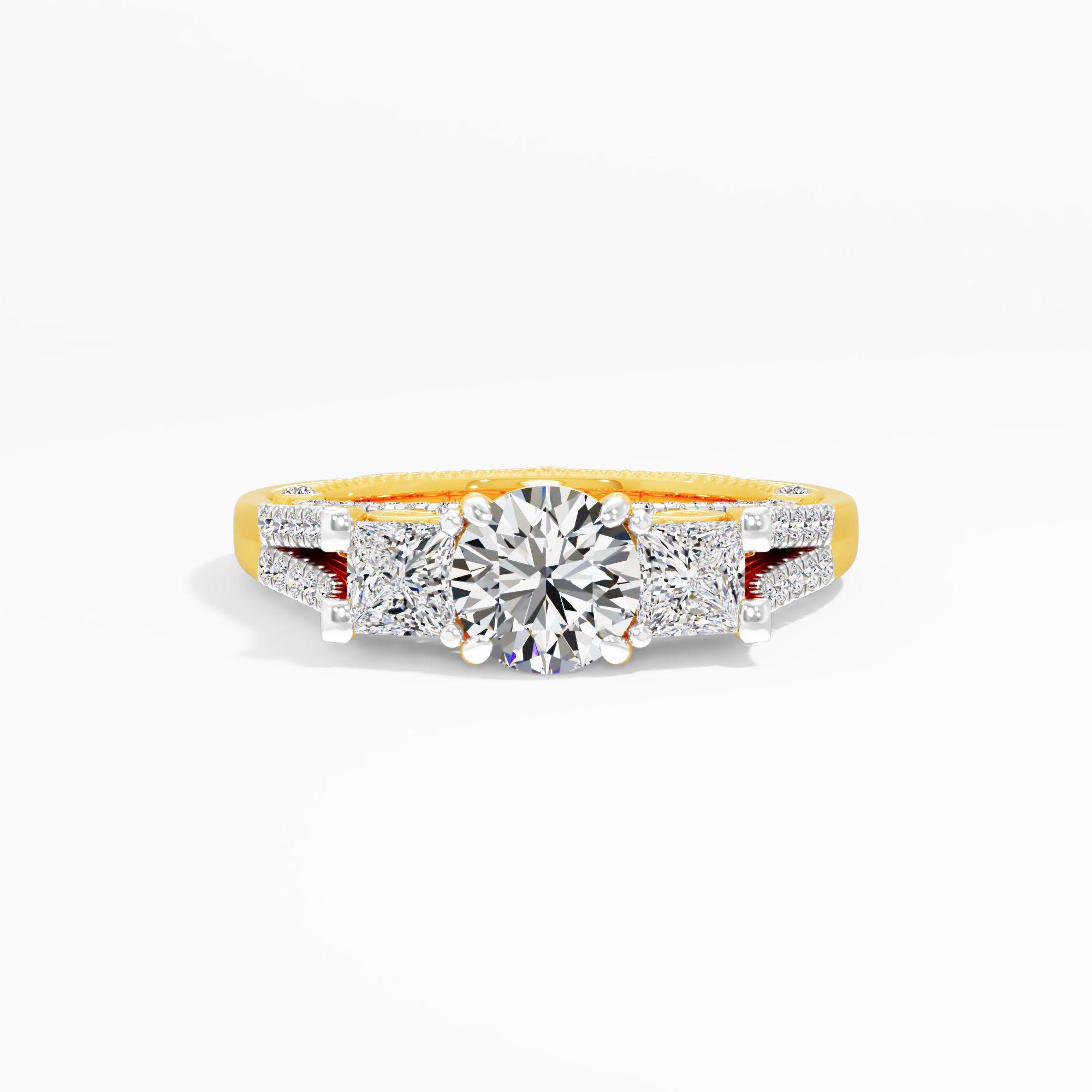 Lush Drape 3 Stone Engagement Ring