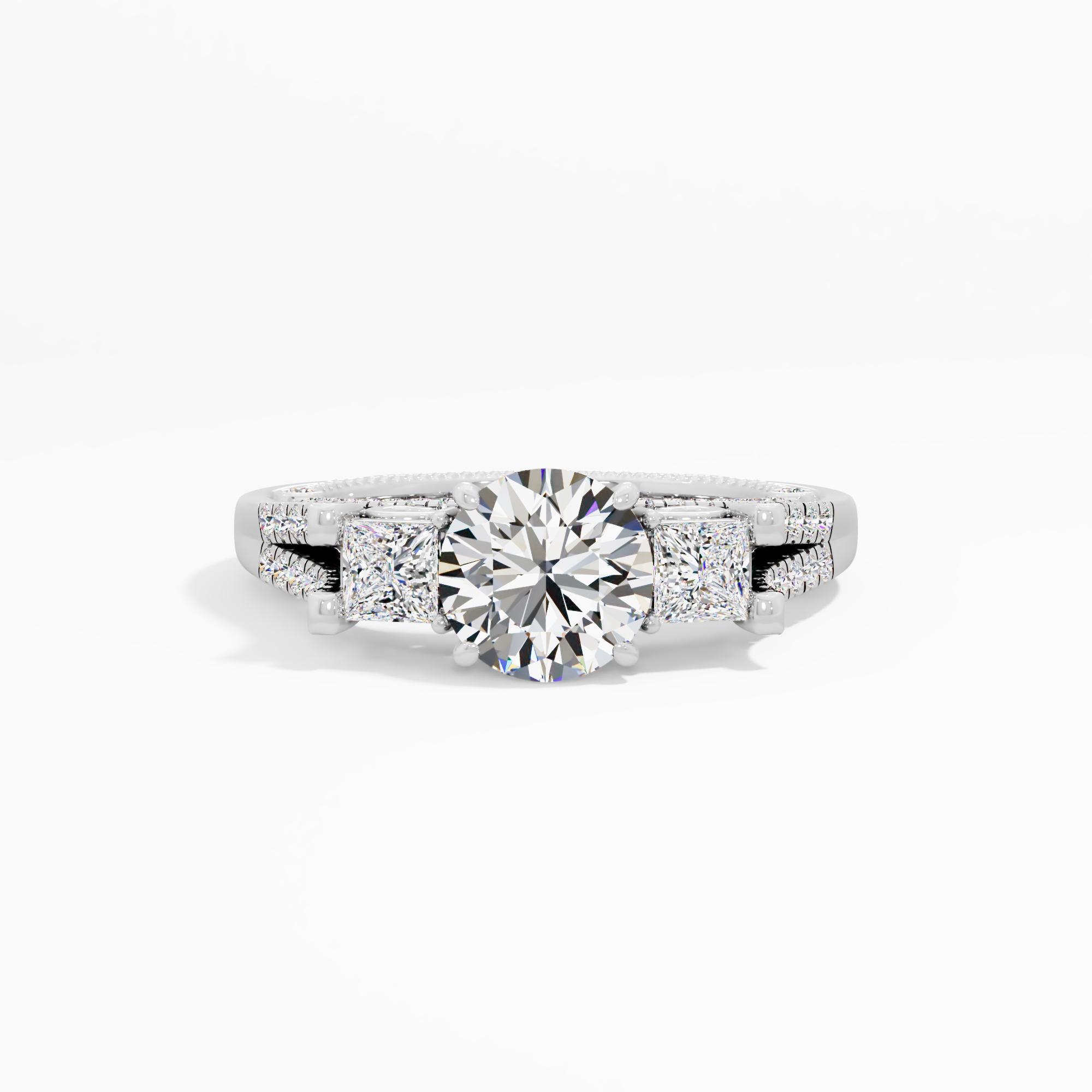 Lush Drape 3 Stone Engagement Ring