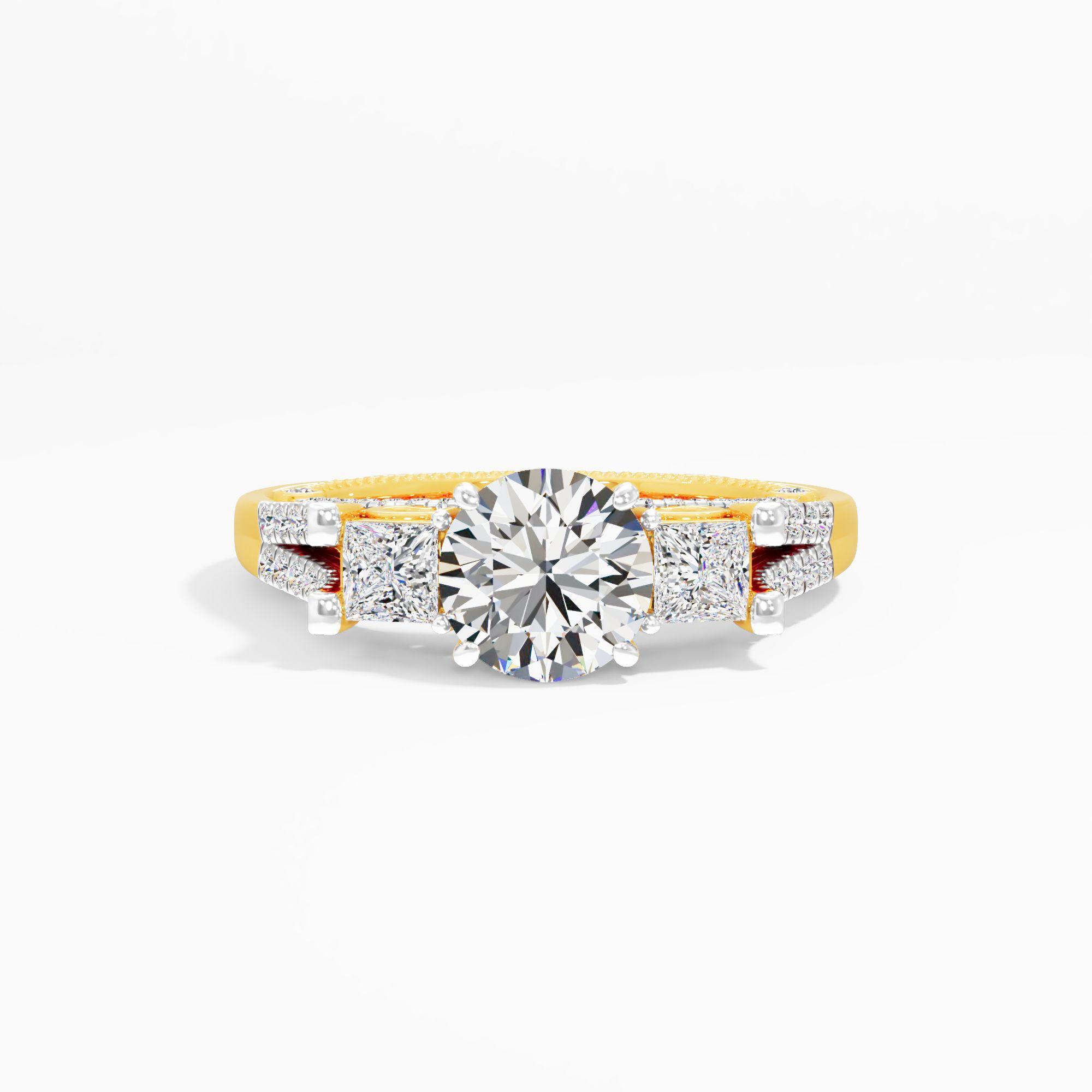 Lush Drape 3 Stone Engagement Ring