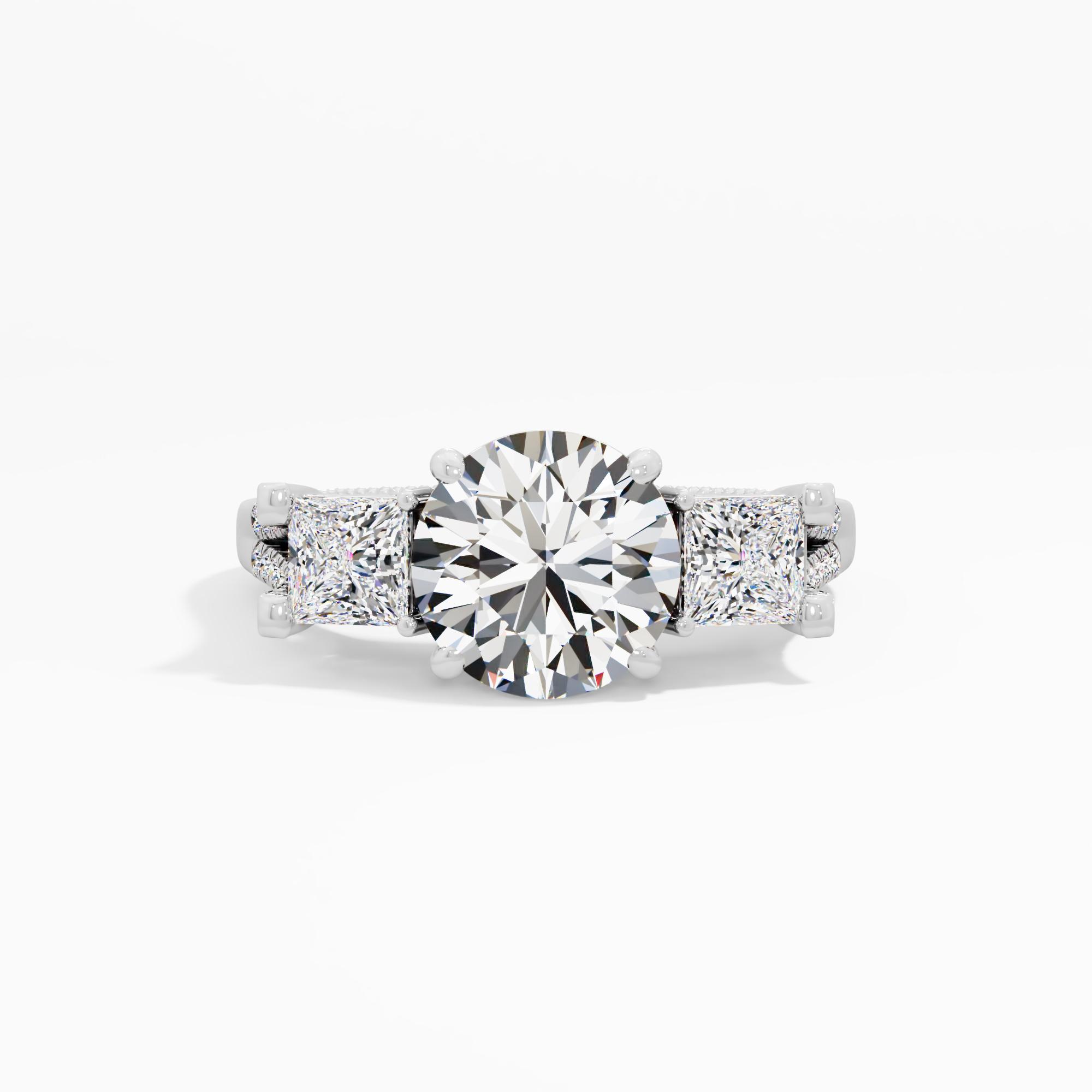 Lush Drape 3 Stone Engagement Ring