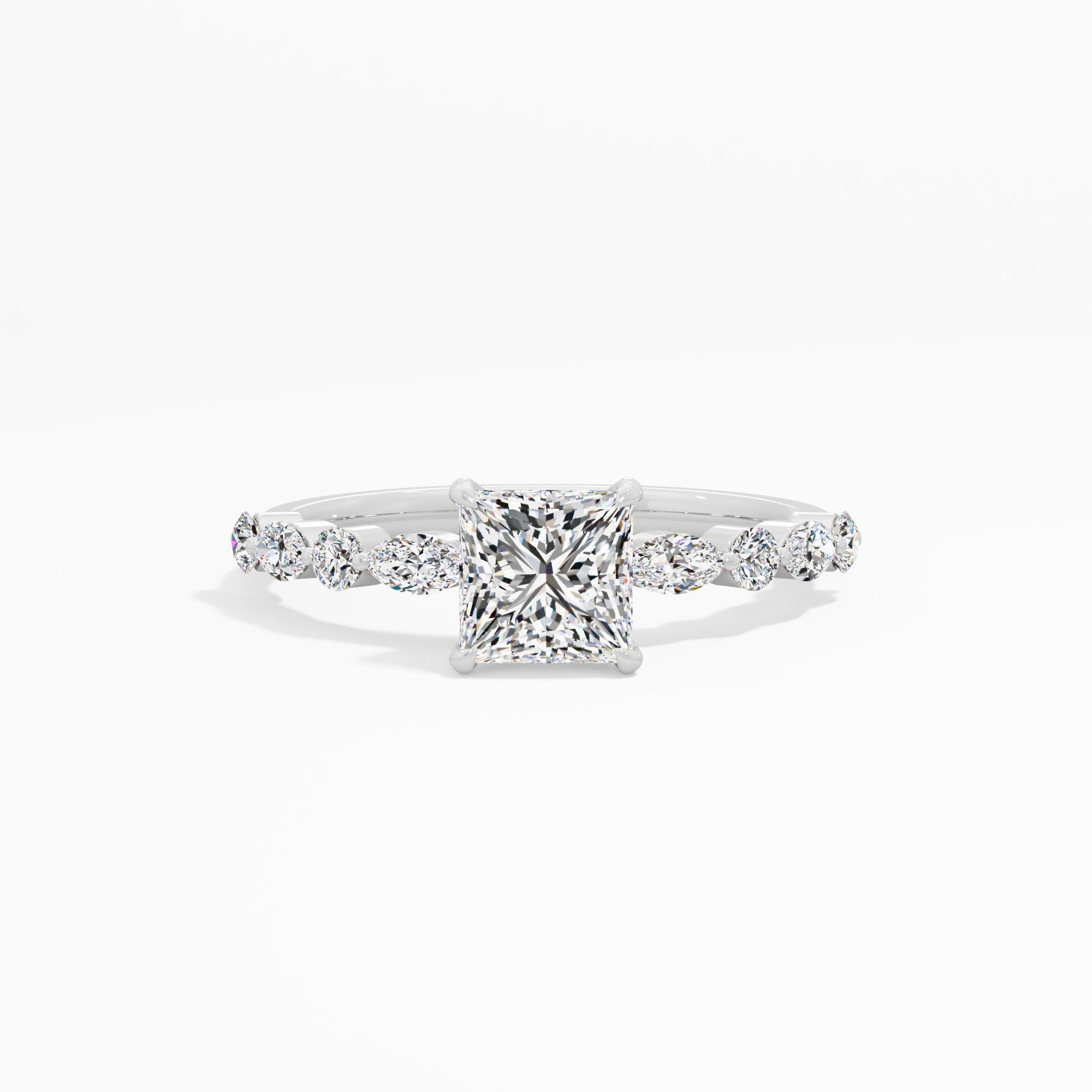 Snowpetal Glint Solitaire Engagement Ring