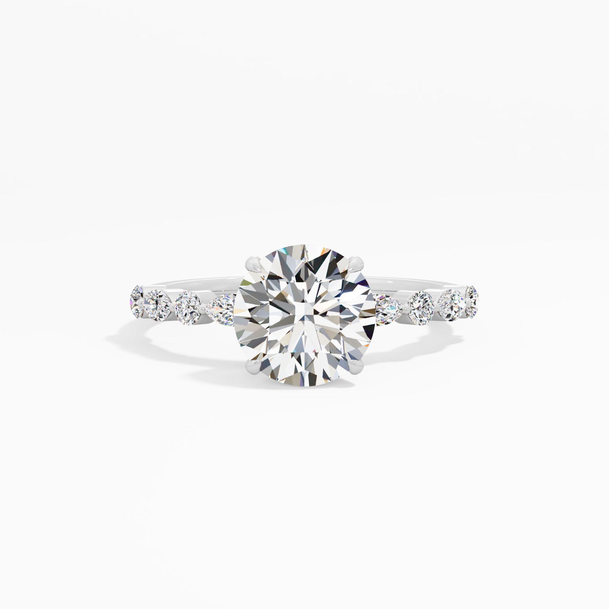Snowpetal Glint Solitaire Engagement Ring