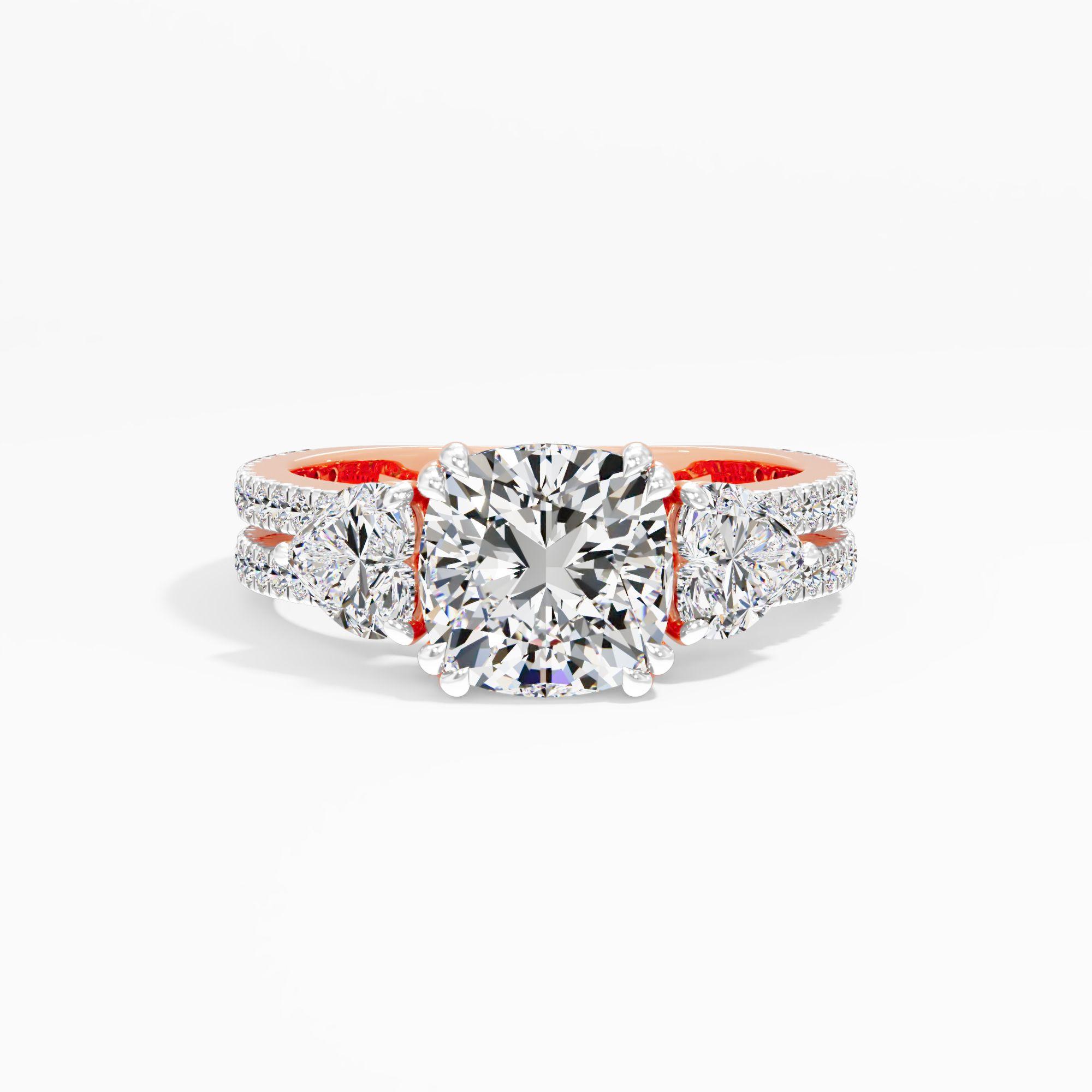 Hazymoon Snap 3 Stone Engagement Ring