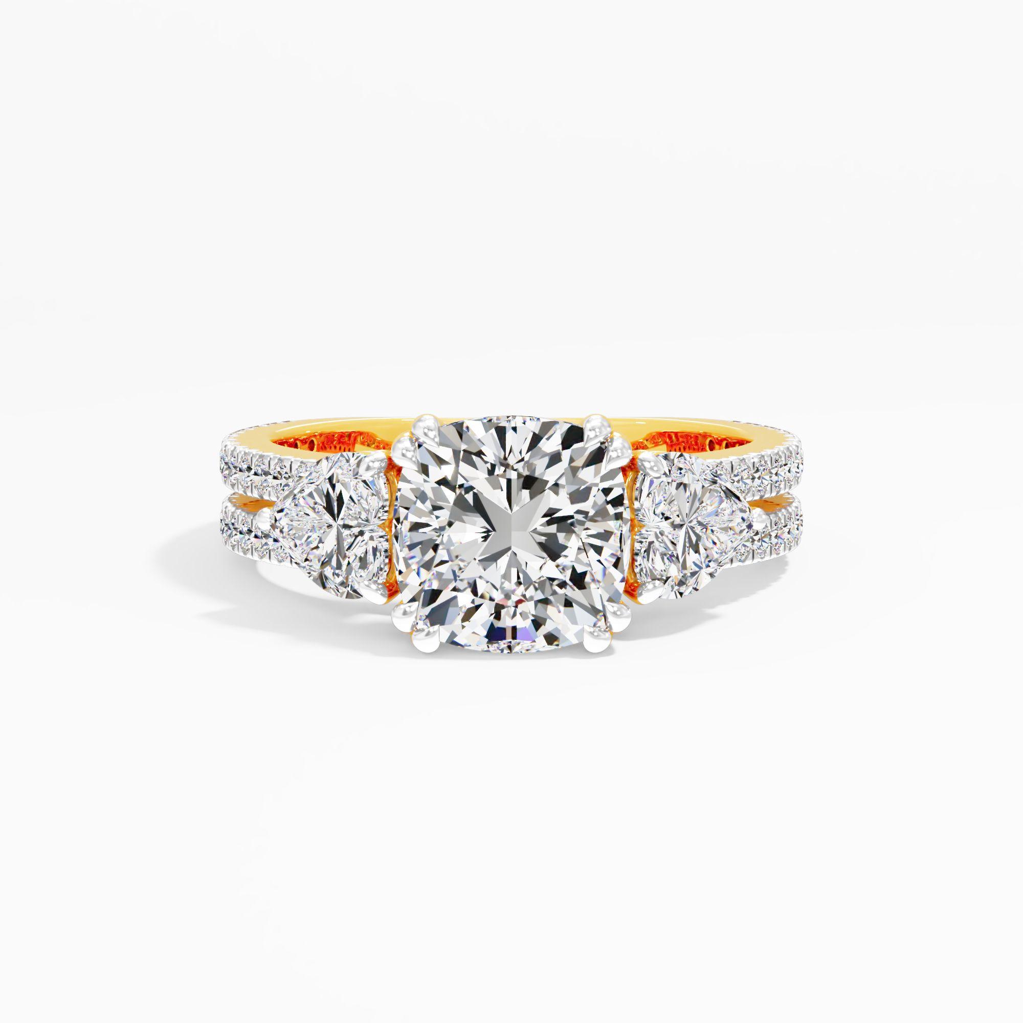 Hazymoon Snap 3 Stone Engagement Ring