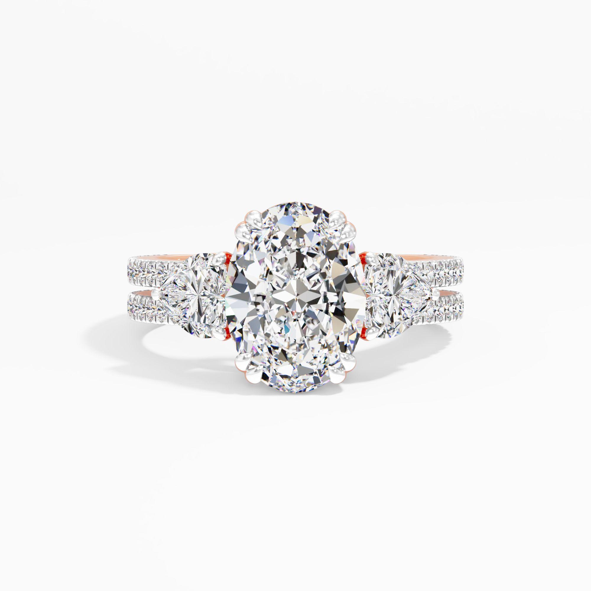 Hazymoon Snap 3 Stone Engagement Ring