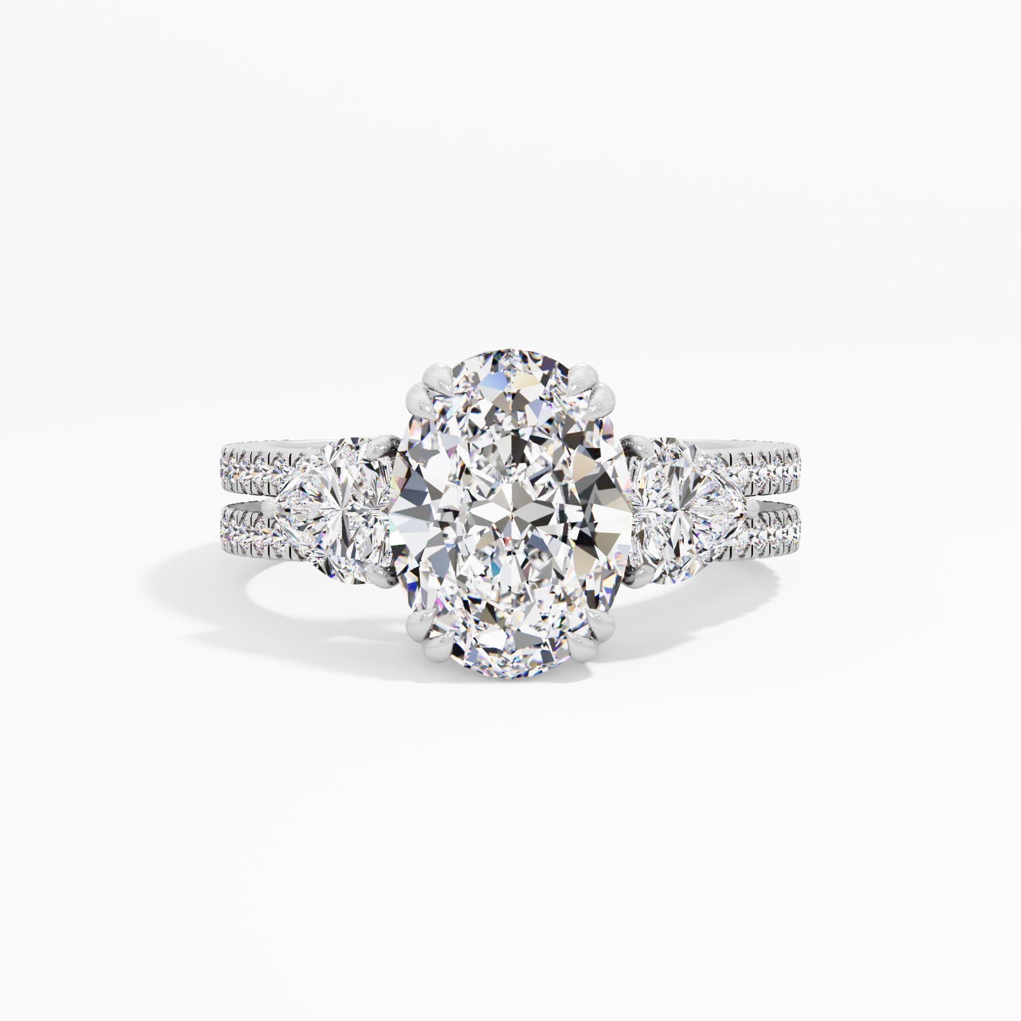 Hazymoon Snap 3 Stone Engagement Ring
