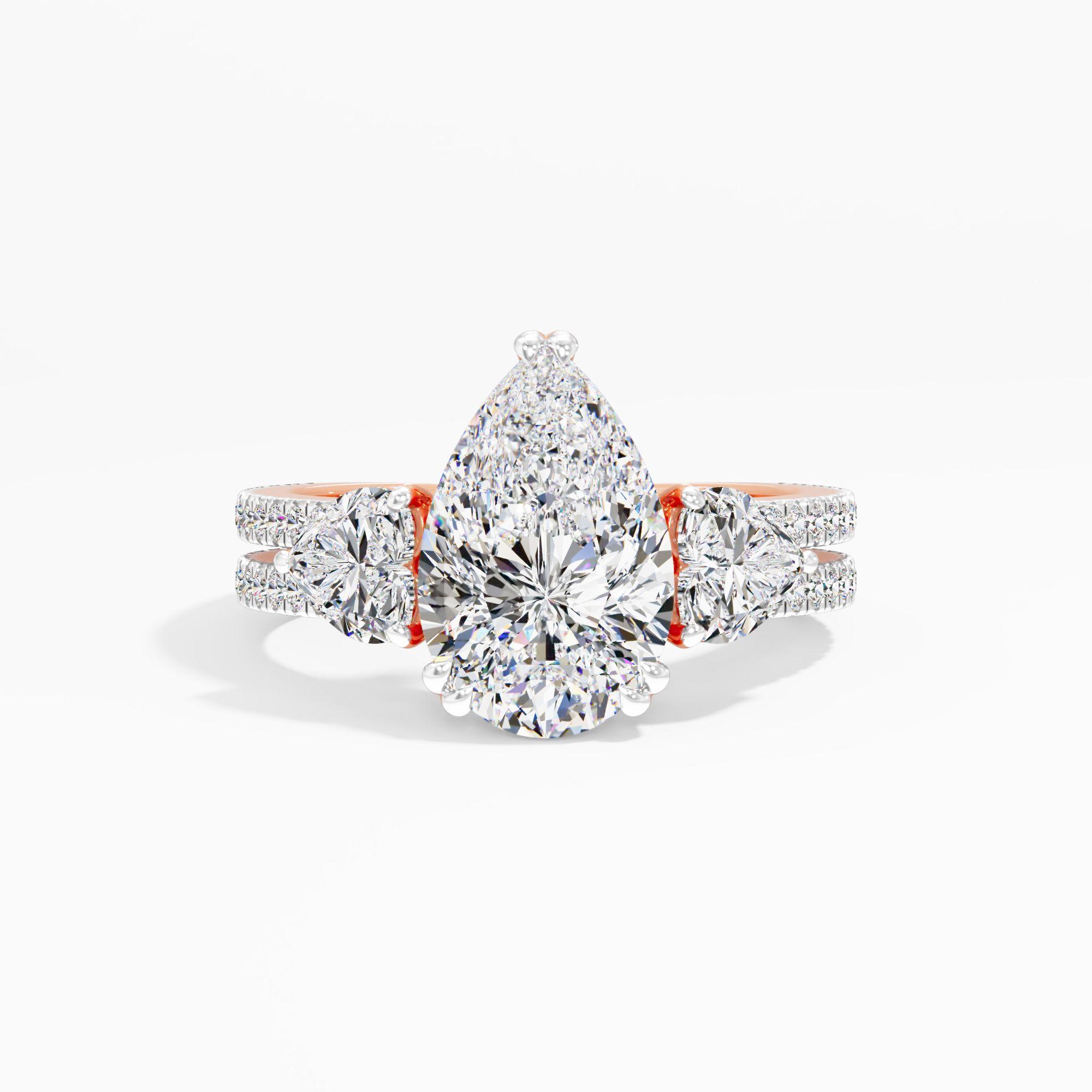 Hazymoon Snap 3 Stone Engagement Ring