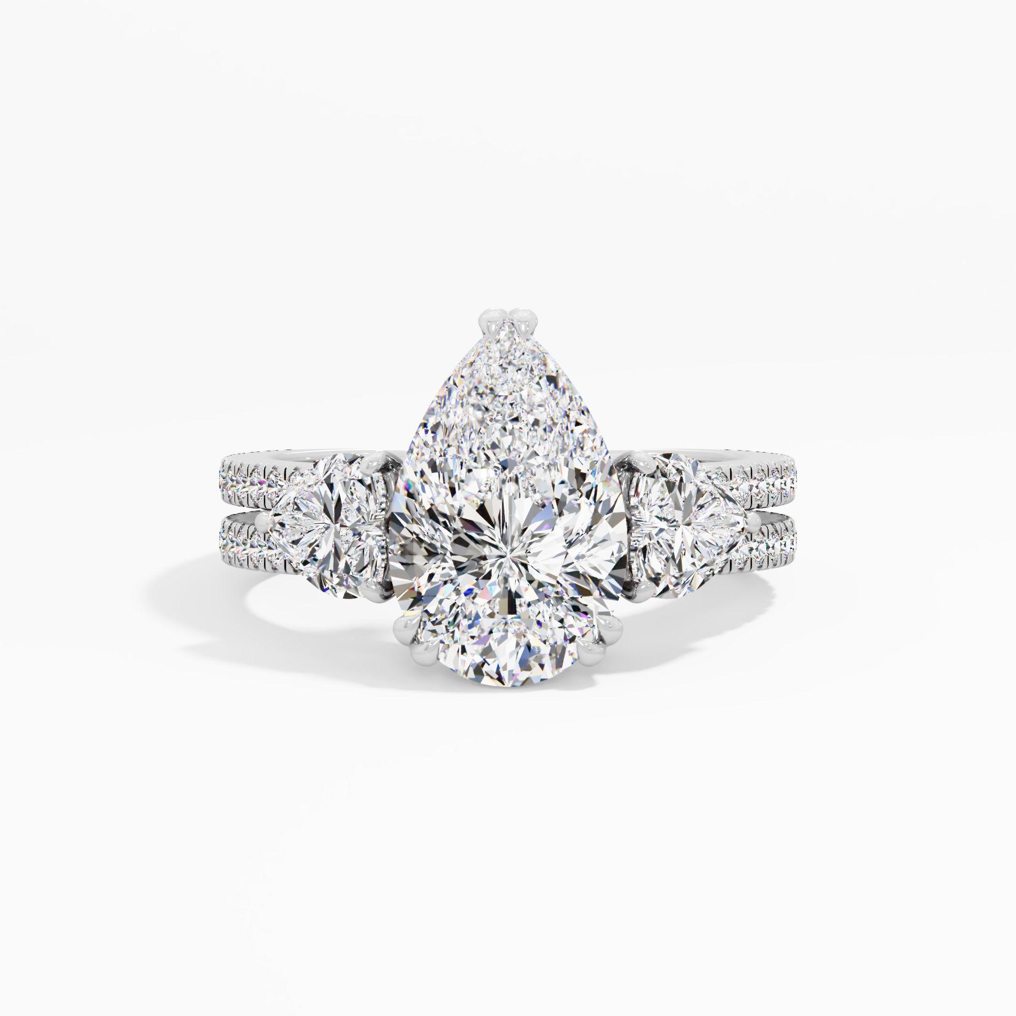 Hazymoon Snap 3 Stone Engagement Ring