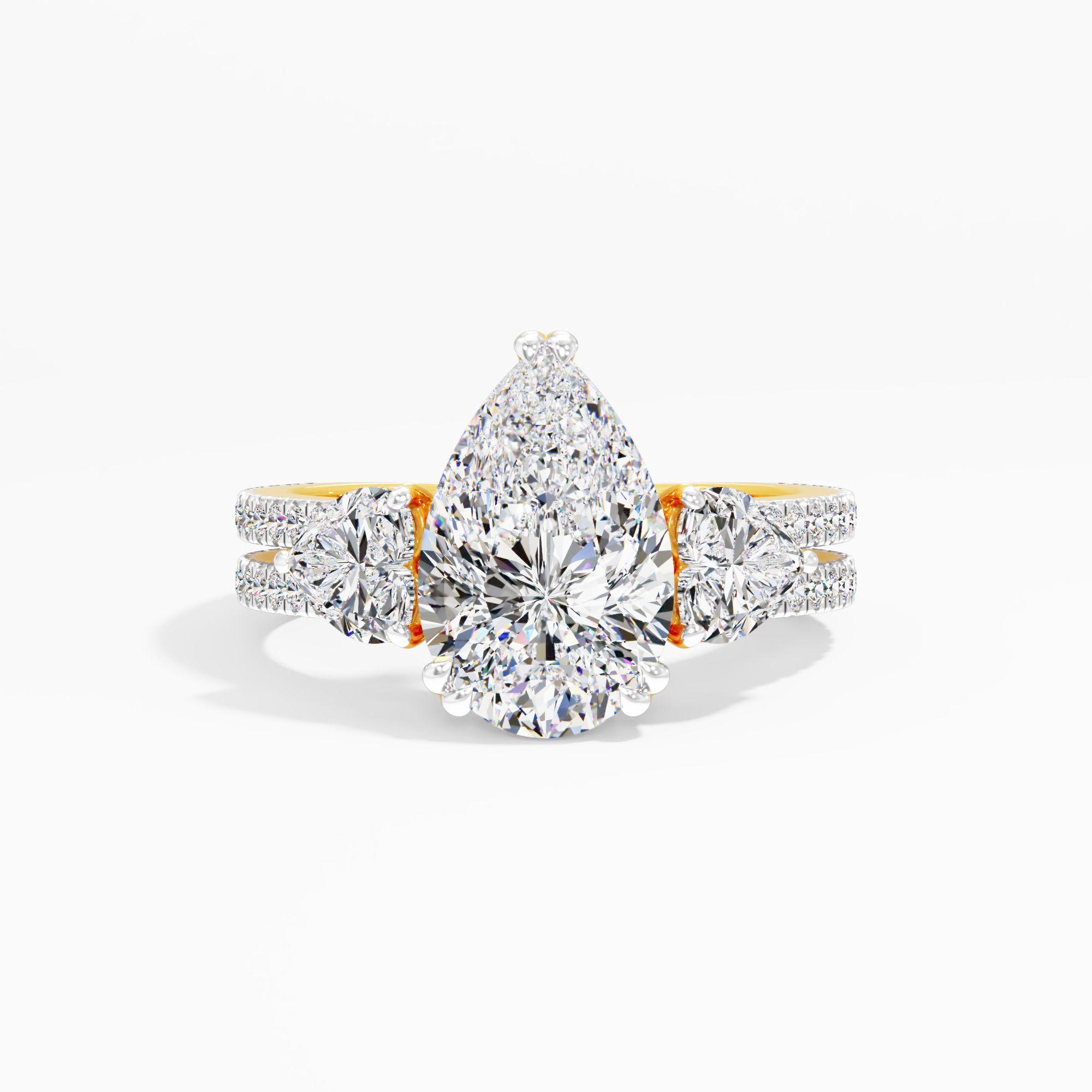 Hazymoon Snap 3 Stone Engagement Ring
