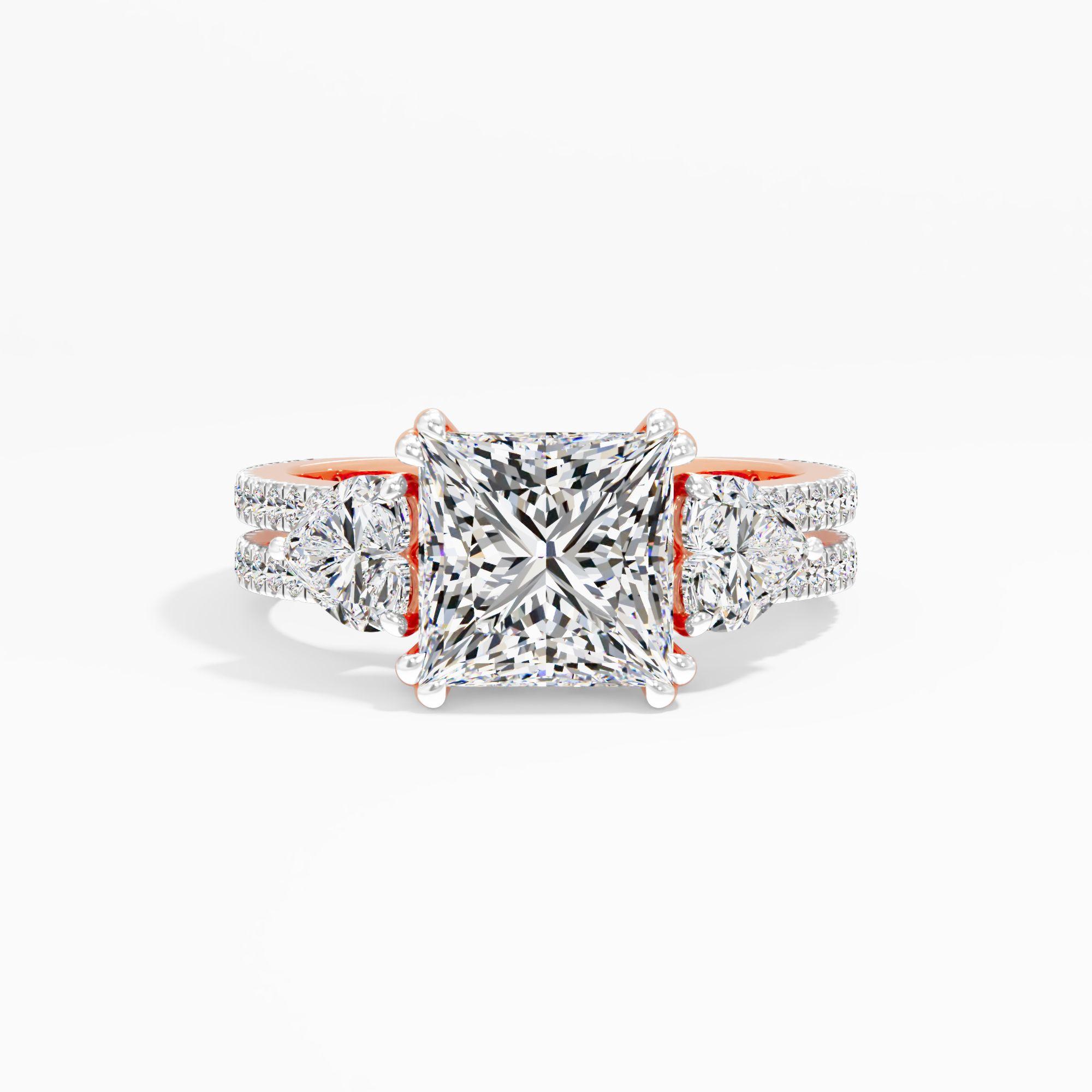 Hazymoon Snap 3 Stone Engagement Ring