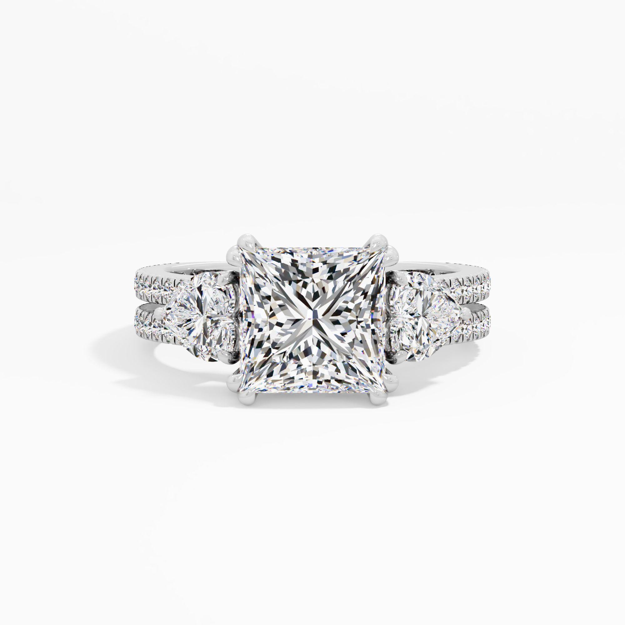Hazymoon Snap 3 Stone Engagement Ring