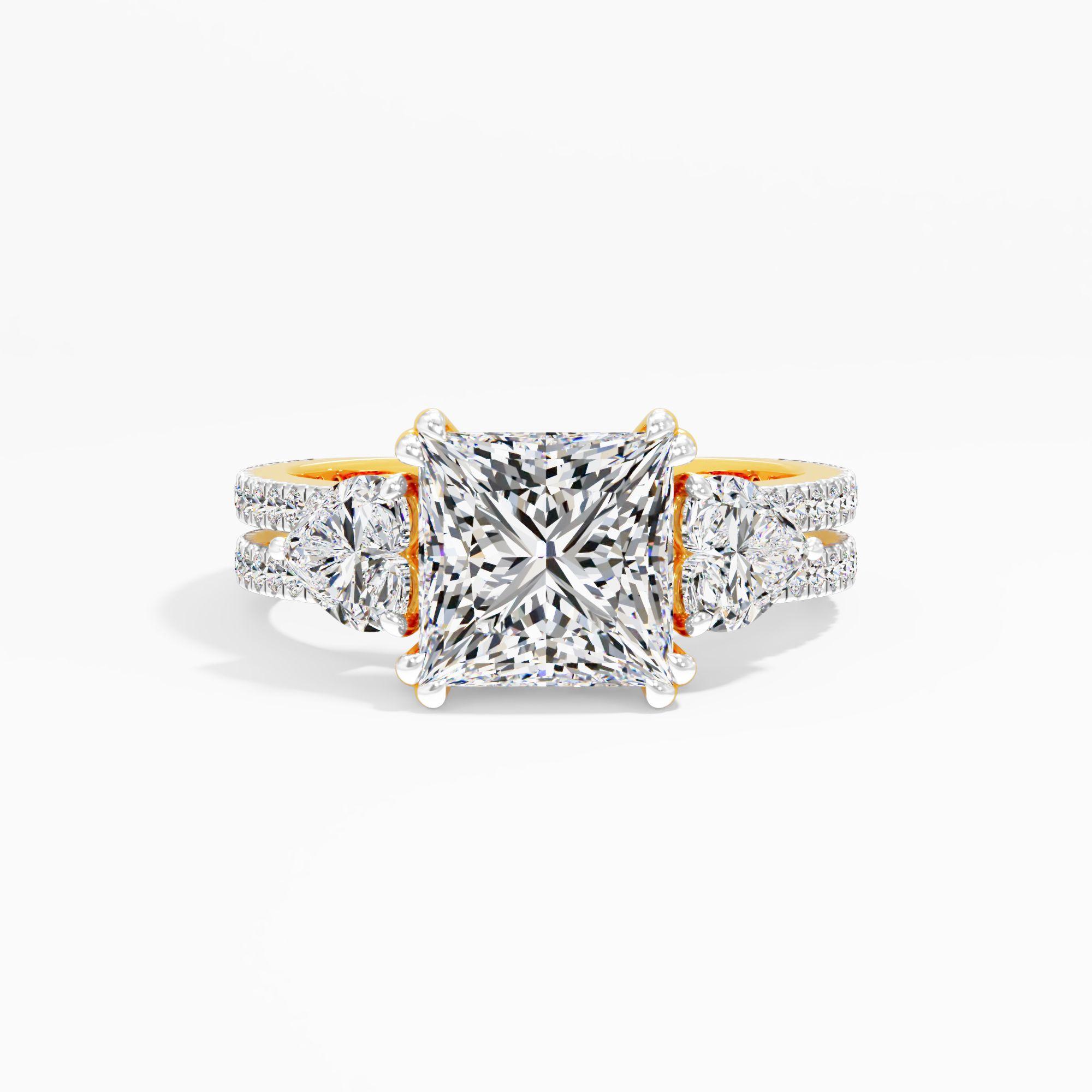 Hazymoon Snap 3 Stone Engagement Ring