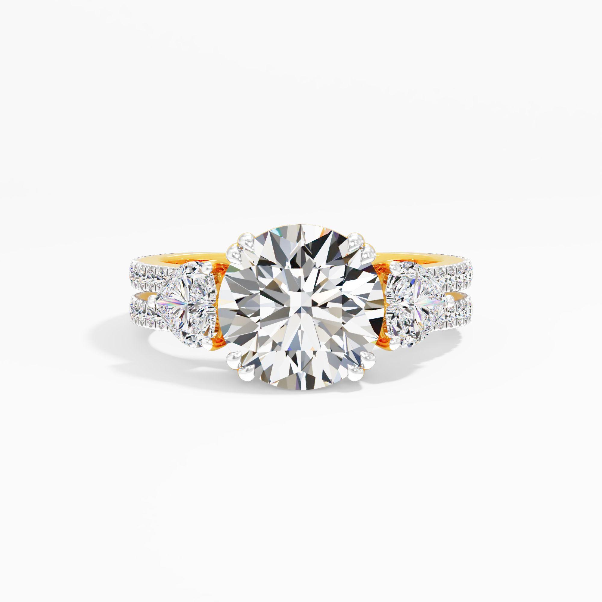 Hazymoon Snap 3 Stone Engagement Ring