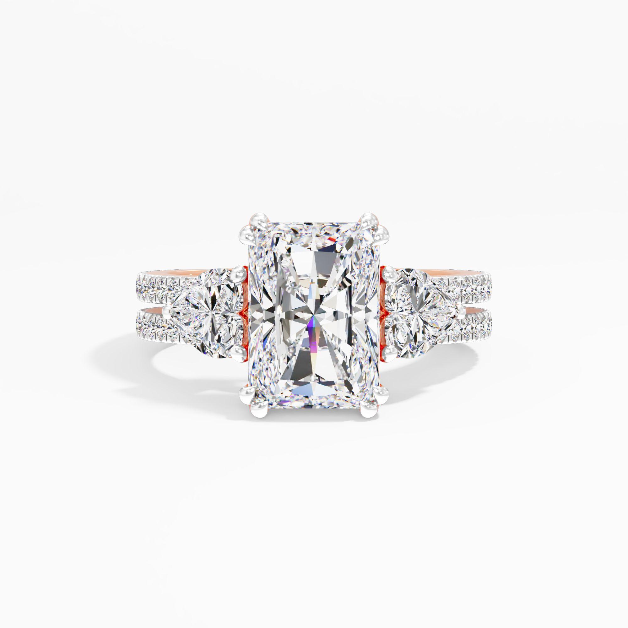 Hazymoon Snap 3 Stone Engagement Ring