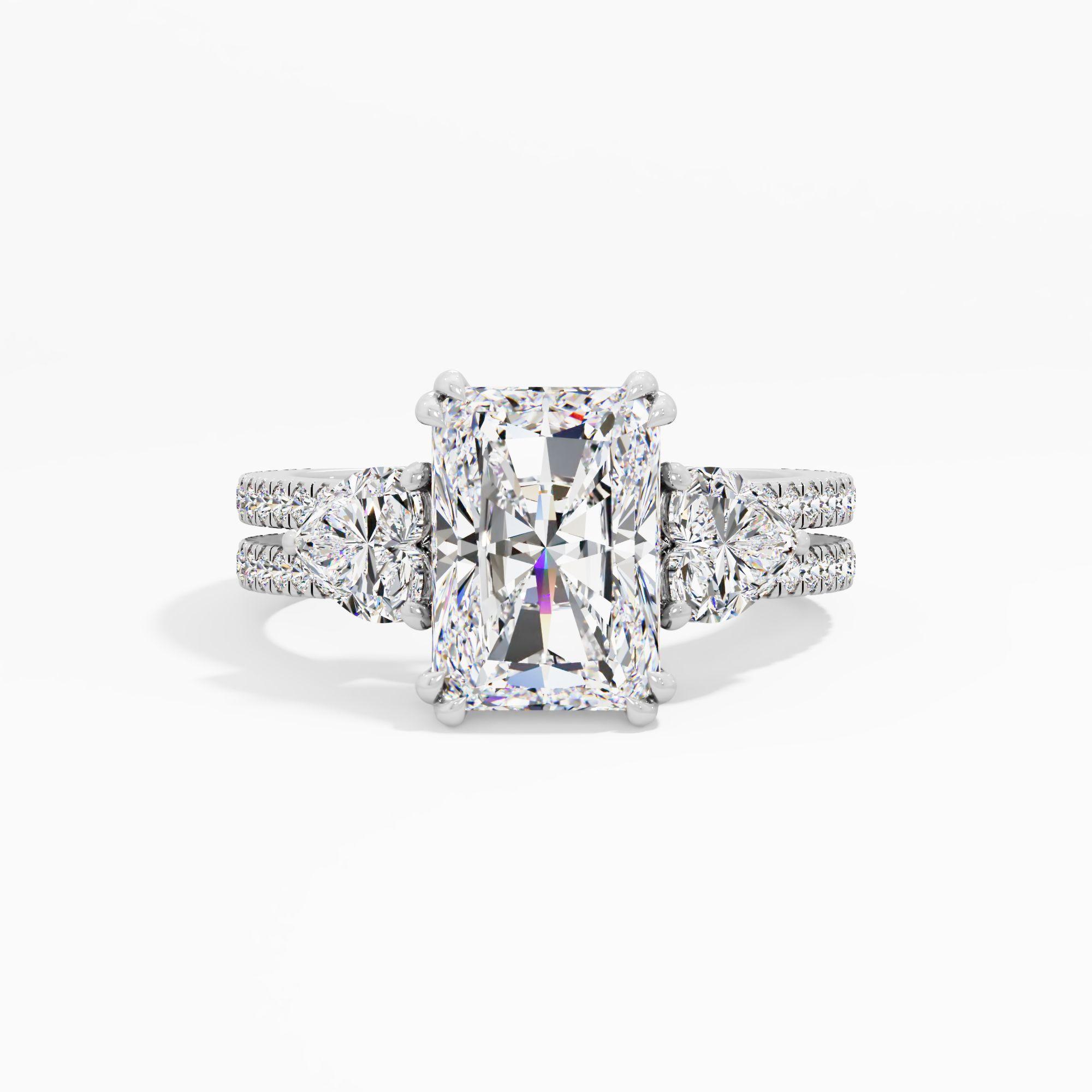 Hazymoon Snap 3 Stone Engagement Ring