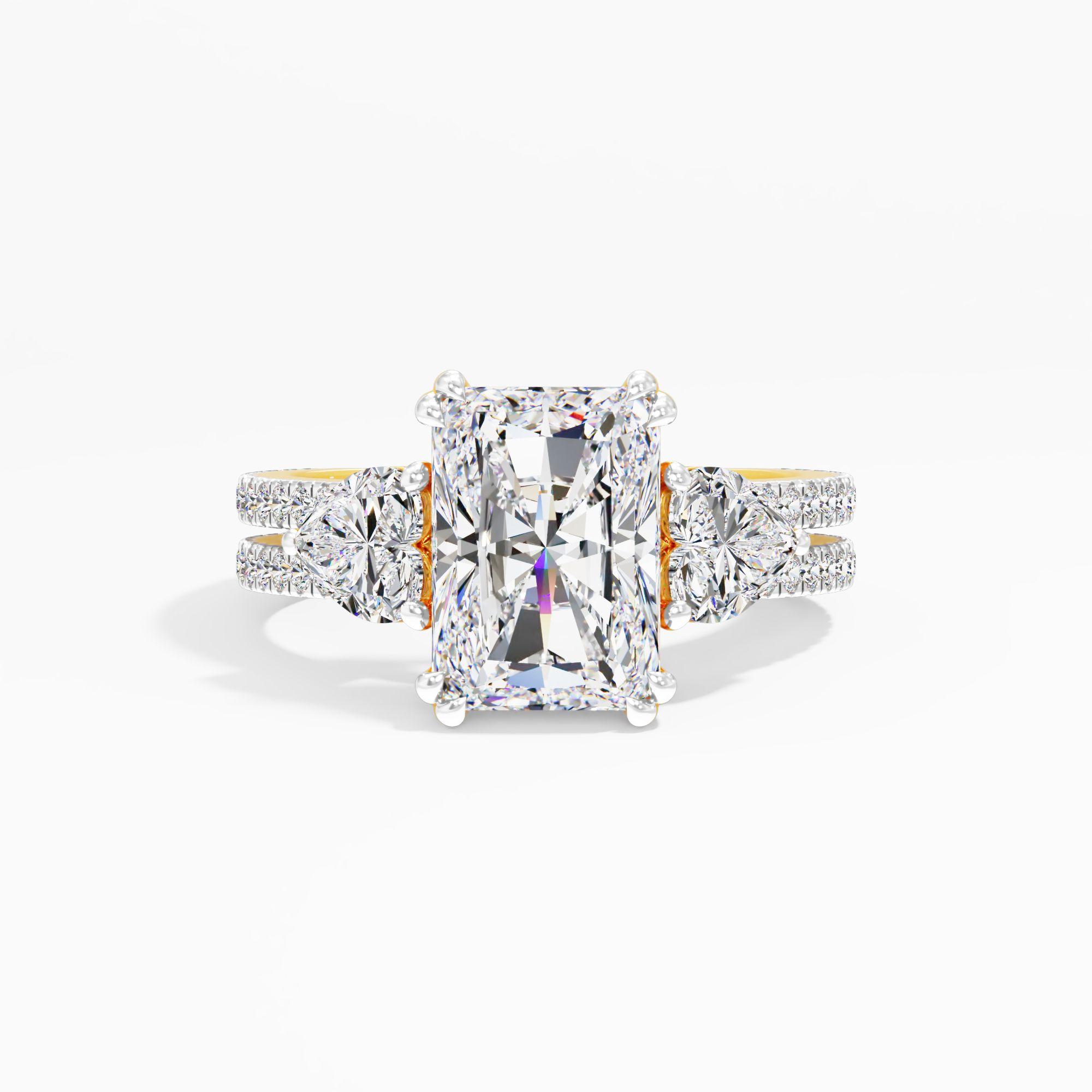 Hazymoon Snap 3 Stone Engagement Ring