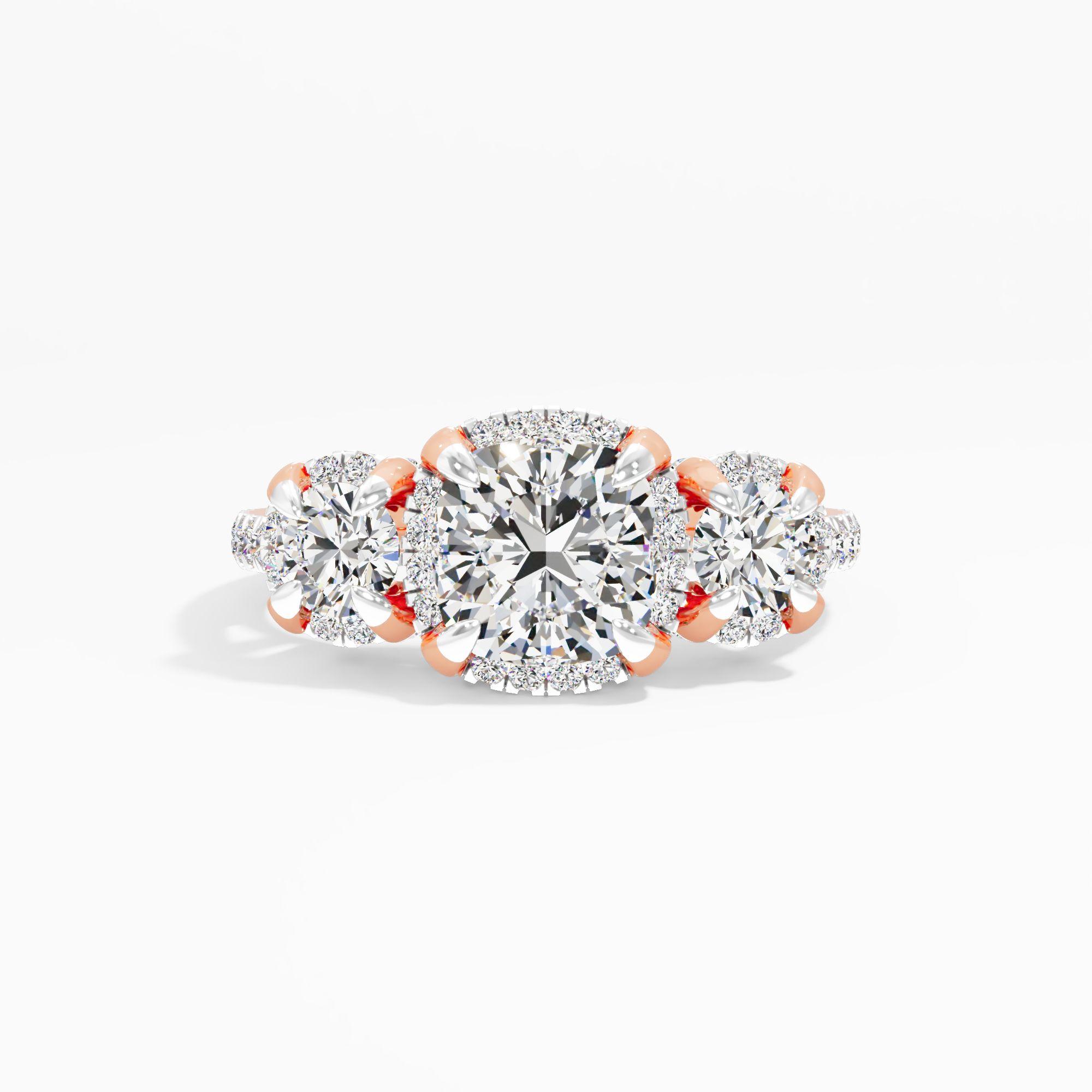Wisteria Flare 3 Stone Engagement Ring