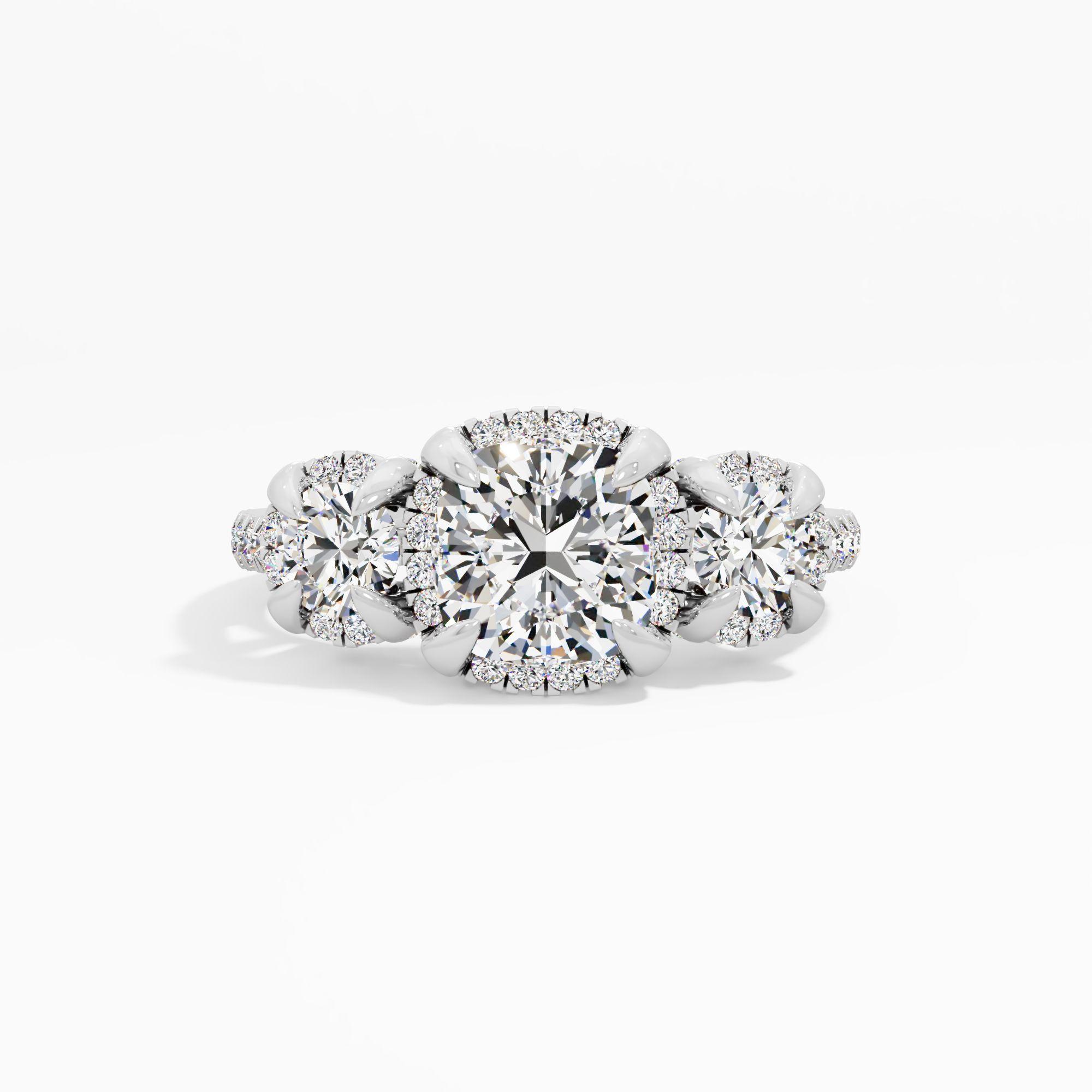Wisteria Flare 3 Stone Engagement Ring